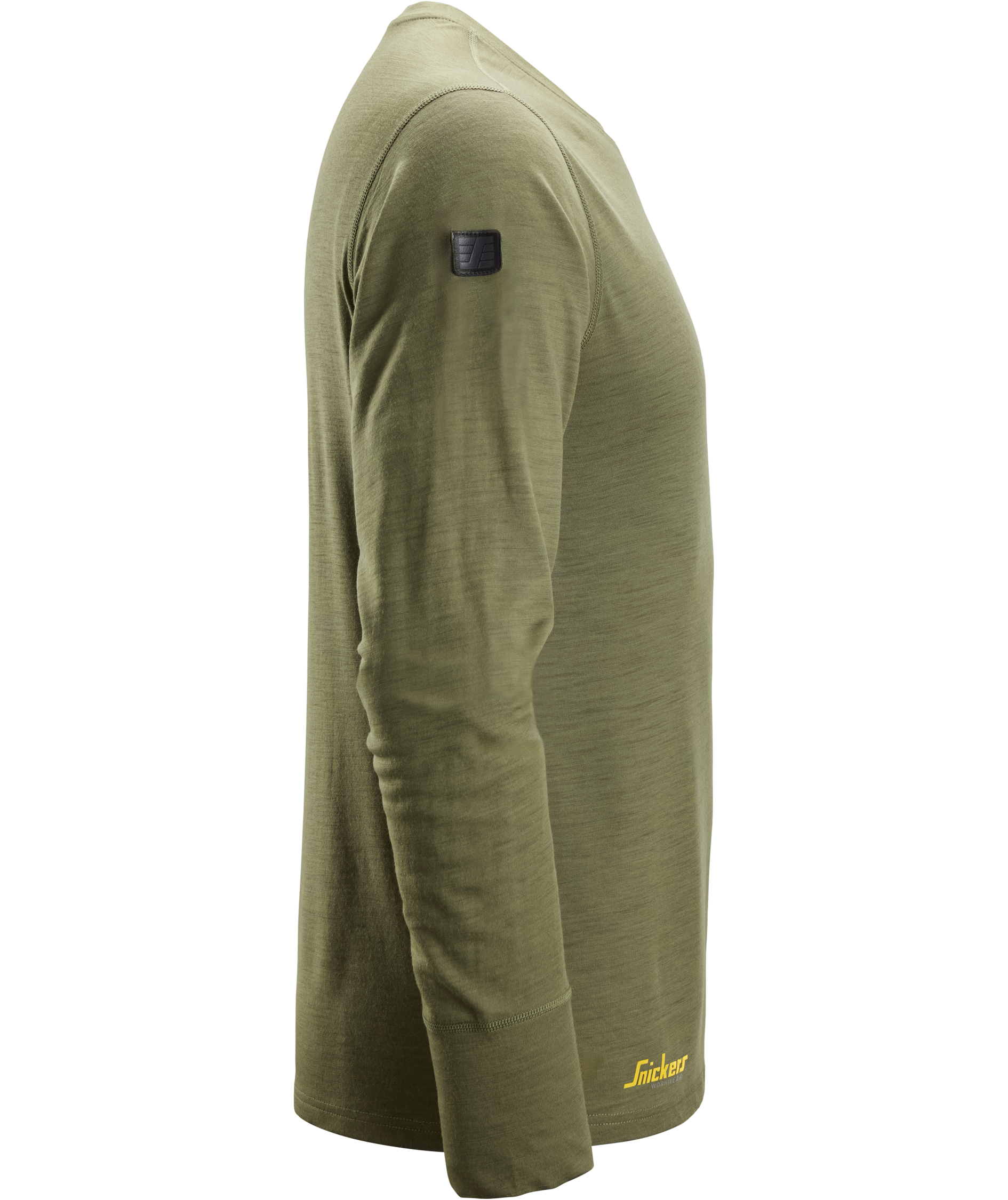 Snickers AllroundWork lang&aelig;rmet T-shirt med merinould 2451, Khaki gr&oslash;n, large image number 3