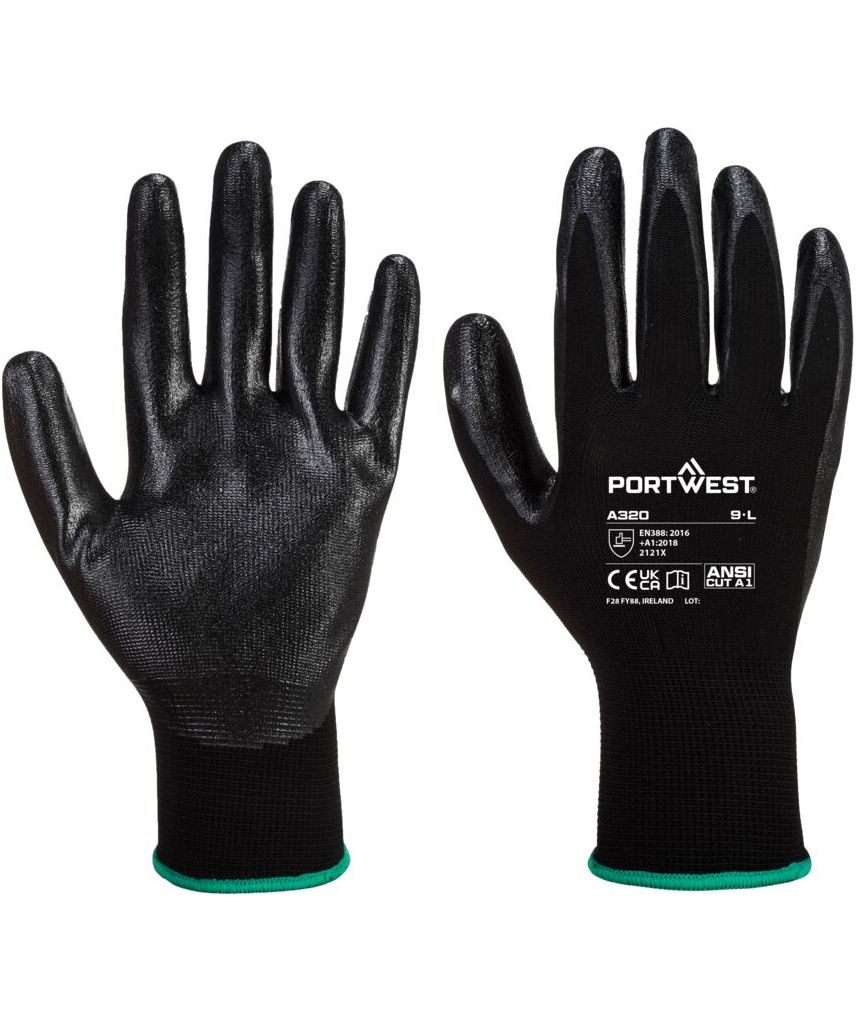 Portwest A320 Dexti-Grip handske, Sort, large image number 2