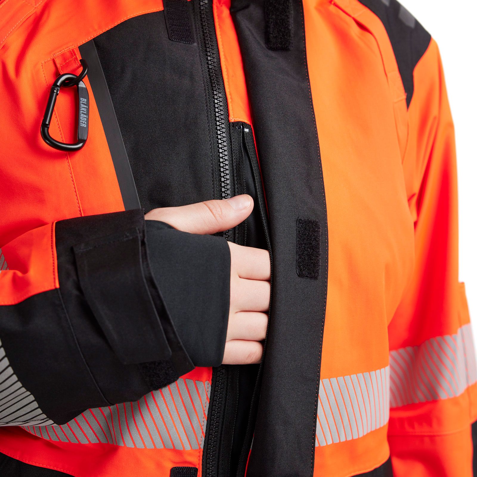 Bl&aring;kl&auml;der dame skaljakke, Hi-Vis r&oslash;d/sort, large image number 5