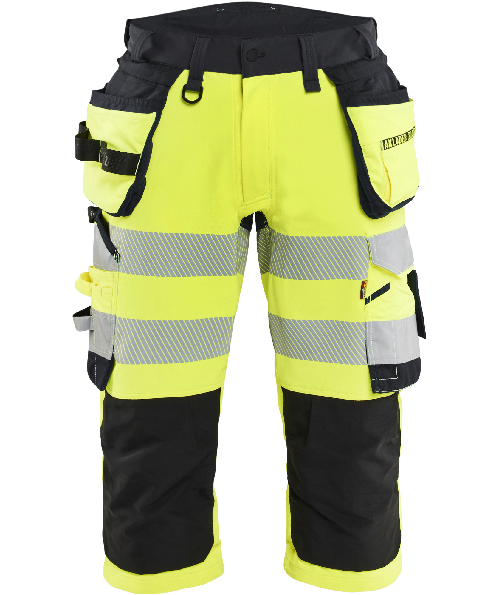 Bl&aring;kl&auml;der hantverkspiratbyxa full stretch, Varsel Gul/Svart