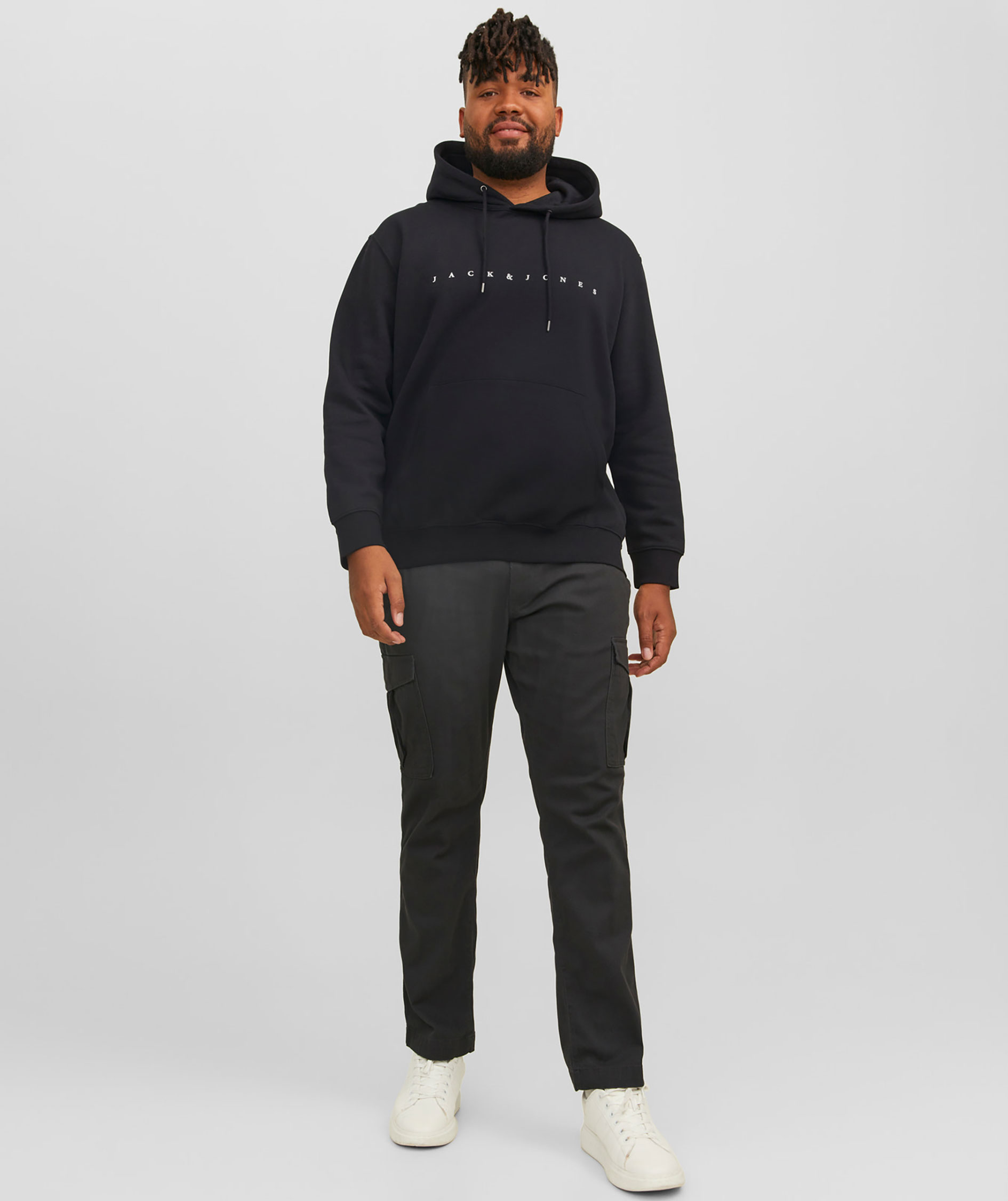 Jack & Jones Plus JJESTAR hoodie, Black