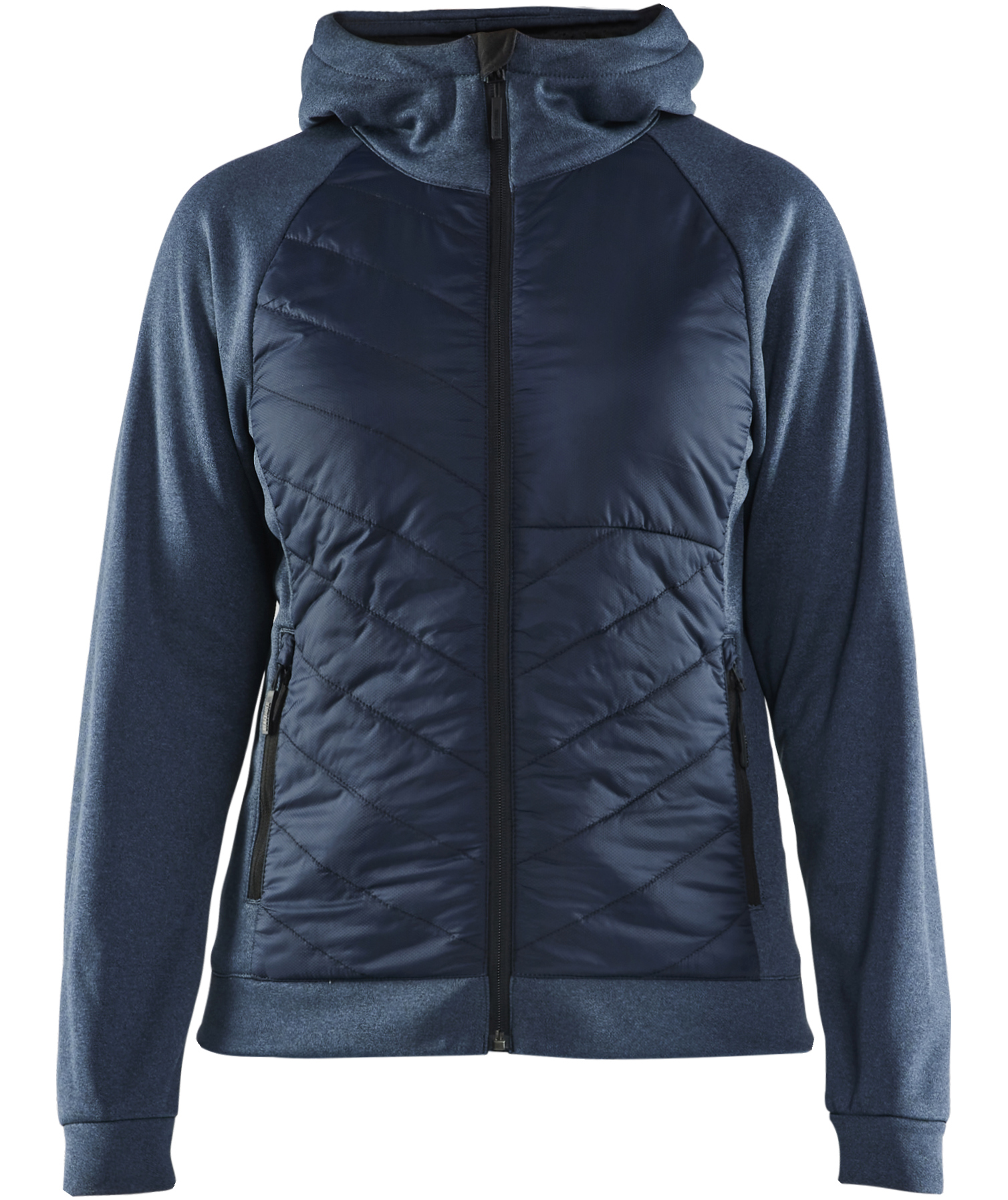 Bl&aring;kl&auml;der women's hybrid hoodie with zipper, Dusty blue/Dark Marine, Dusty blue/Dark Marine, swatch