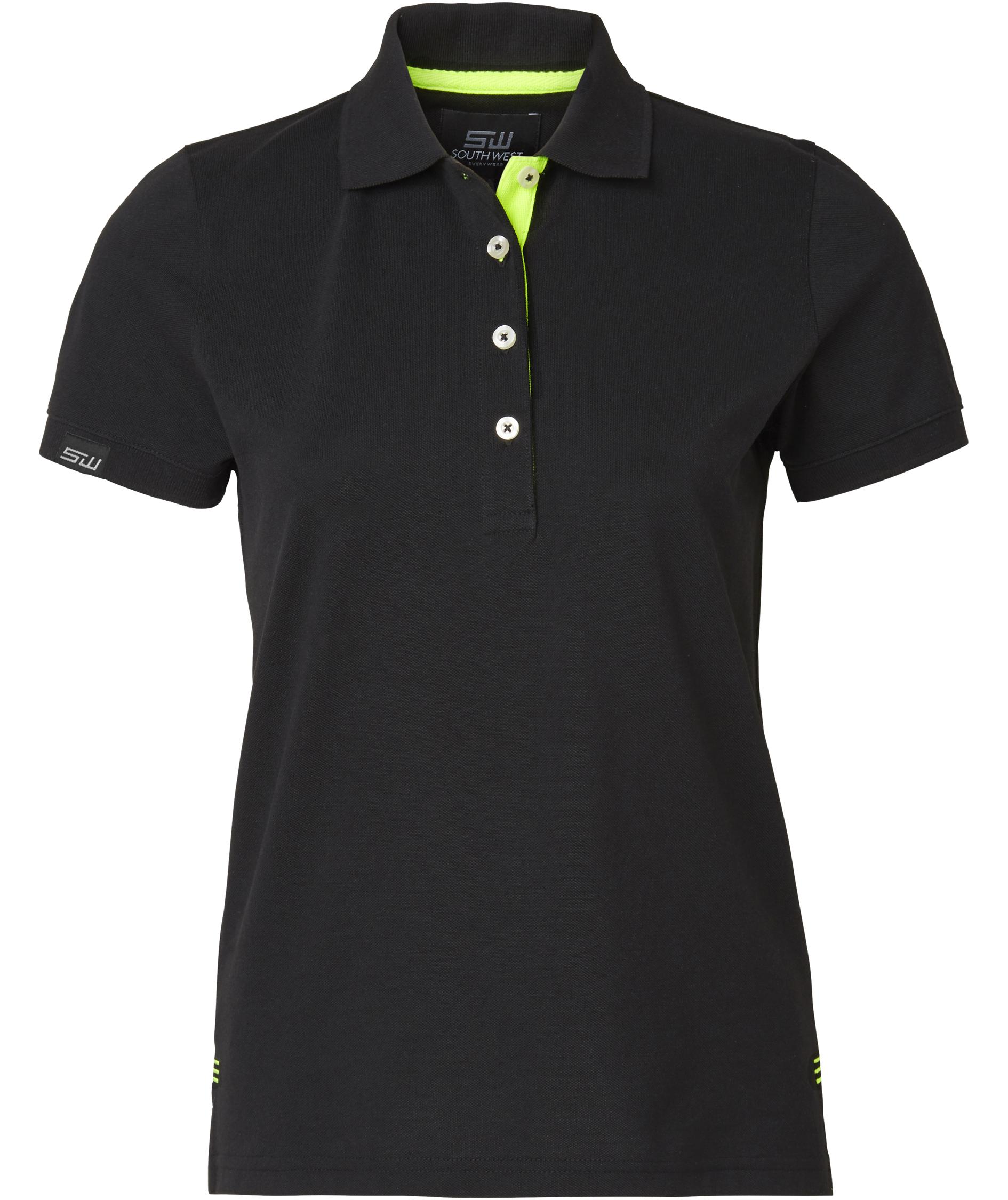 South West Wera dame polo T-shirt, Black/Yellow, large image number 0