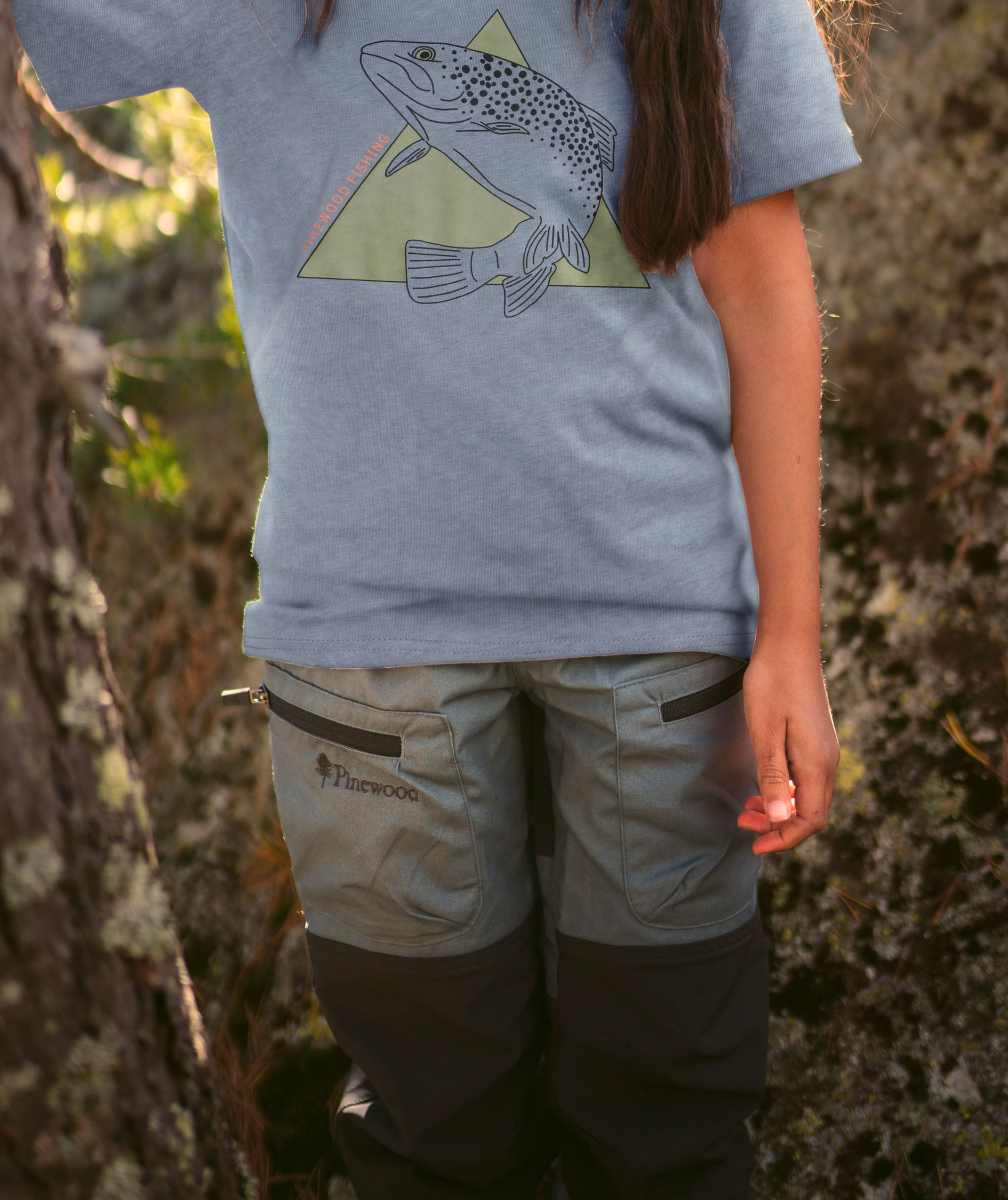 Pinewood Caribou outdoorbukser til b&oslash;rn, Storm Blue/Dark Anthracite, large image number 5