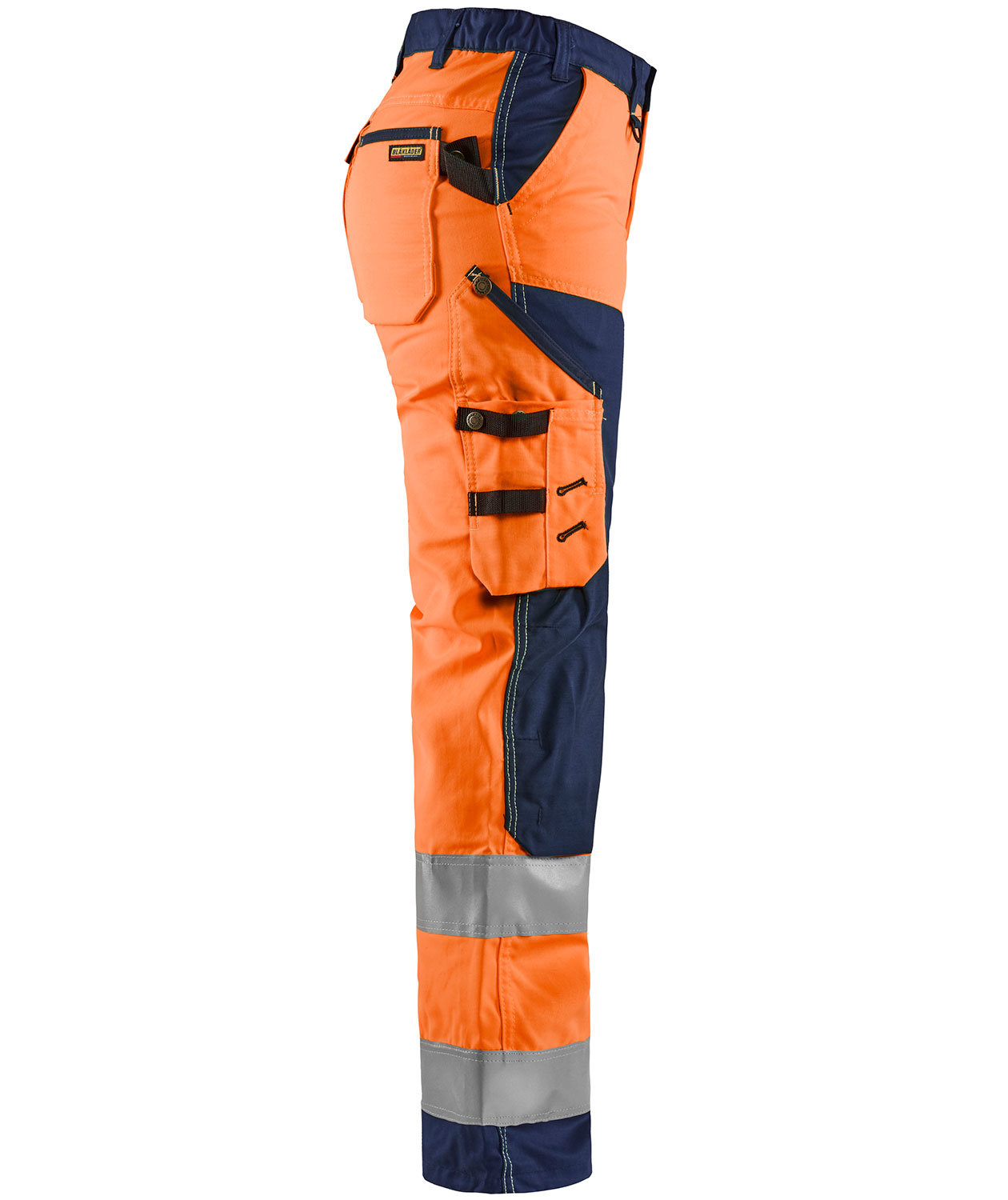 Bl&aring;kl&auml;der dame arbejdsbukser, Hi-vis&nbsp;Orange/Marine, large image number 3