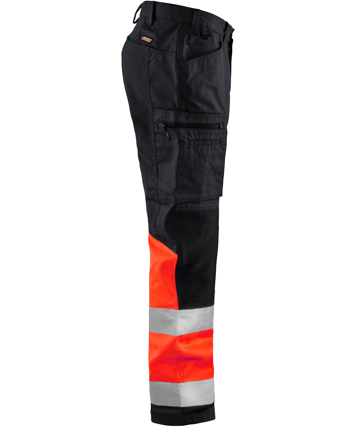 Bl&aring;kl&auml;der arbejdsbukser, Sort/Hi-Vis R&oslash;d, large image number 3