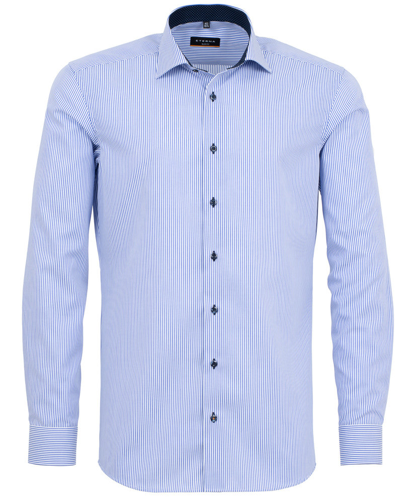 Eterna Slim fit skjorte Twill, Bl&aring;