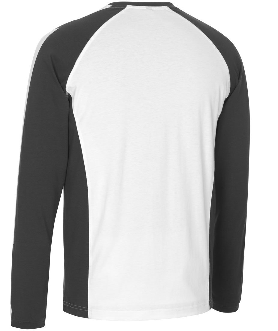Mascot Unique Bielefeld lang&aelig;rmet T-shirt, Hvid/M&oslash;rk&nbsp;Antracitgr&aring;, large image number 2