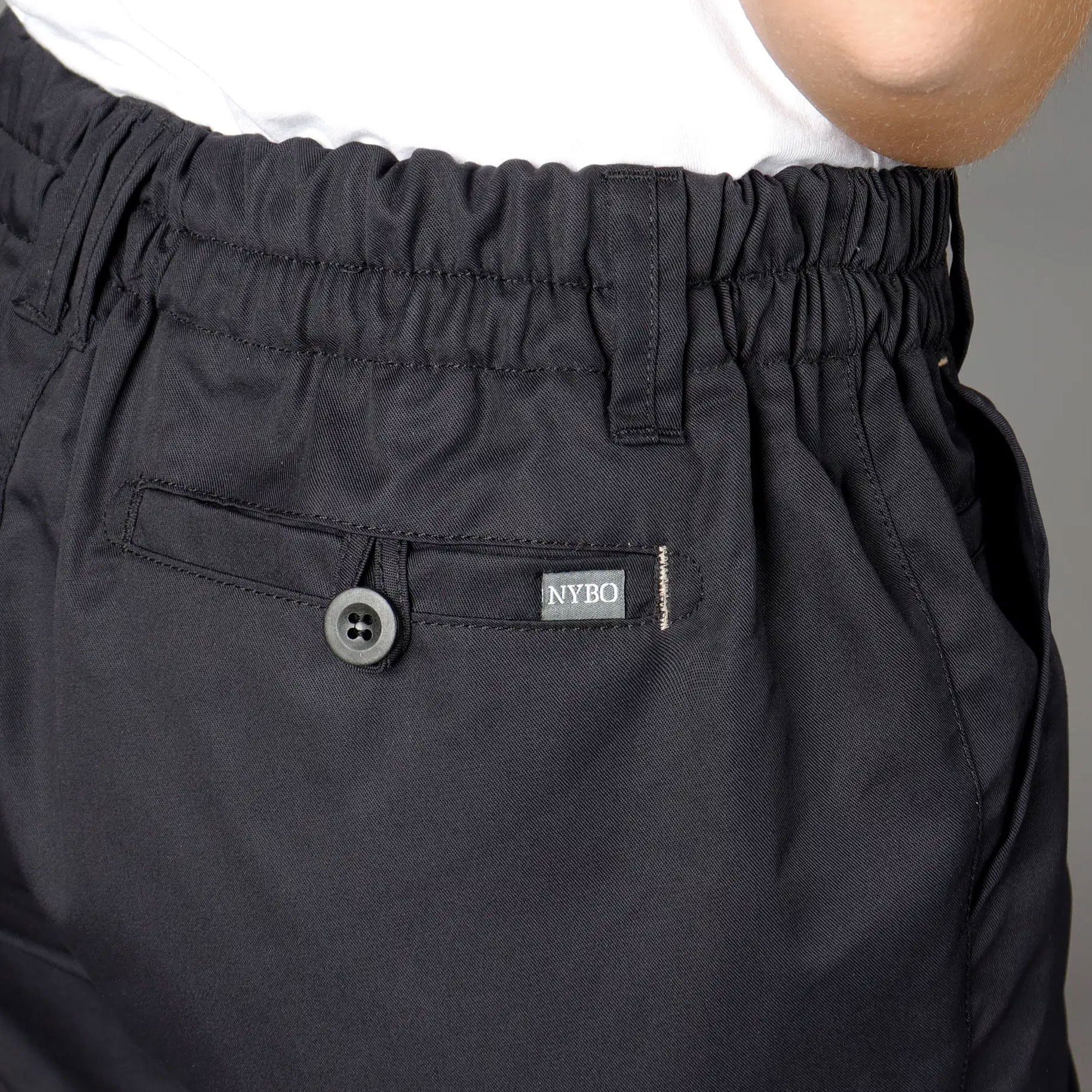 Nybo Workwear Perfect Fit pull-on chinos benl&aelig;ngde 82 cm, Sort, large image number 4