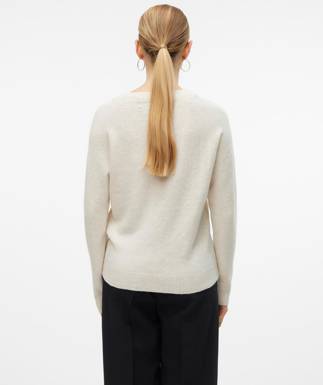 Vero Moda VMDOFFY dame strikket genser, Birch Melange, large image number 2