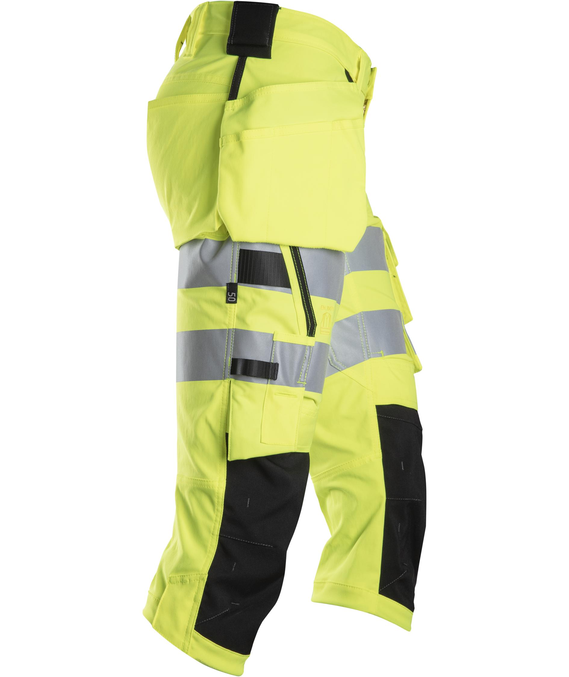 Snickers h&aring;ndverksknickers 6138, Hi-vis Gul/Svart, large image number 2