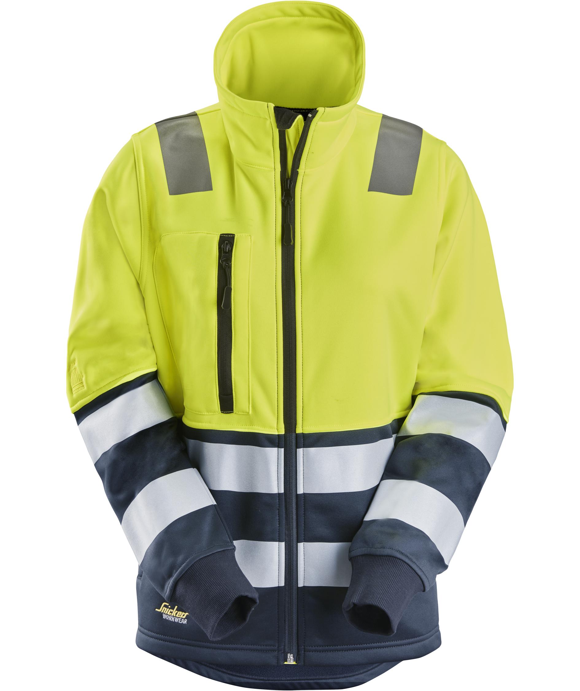 Snickers sweatjacka 8073 dam, Varsel Gul/Navy, Varsel Gul/Navy, swatch