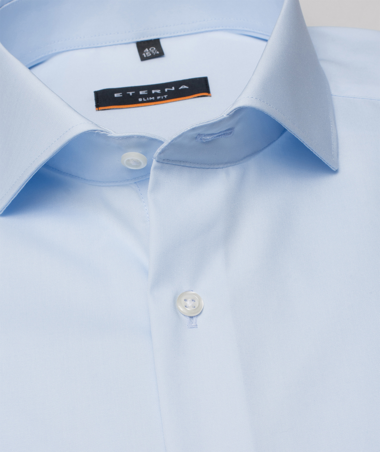 Eterna Uni Slim fit Poplin skjorte, Lysebl&aring;, large image number 3