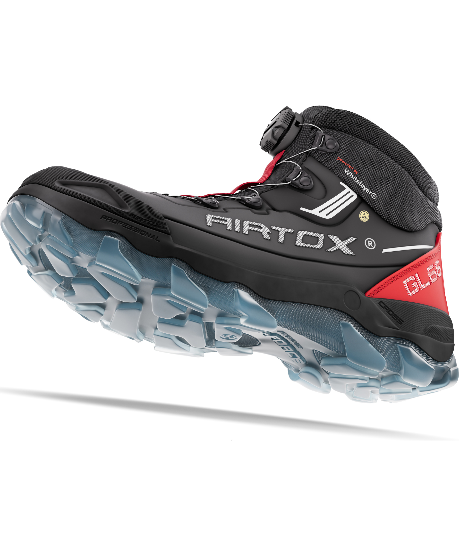 Airtox GL66 sikkerhedsst&oslash;vler S3, Sort/R&oslash;d