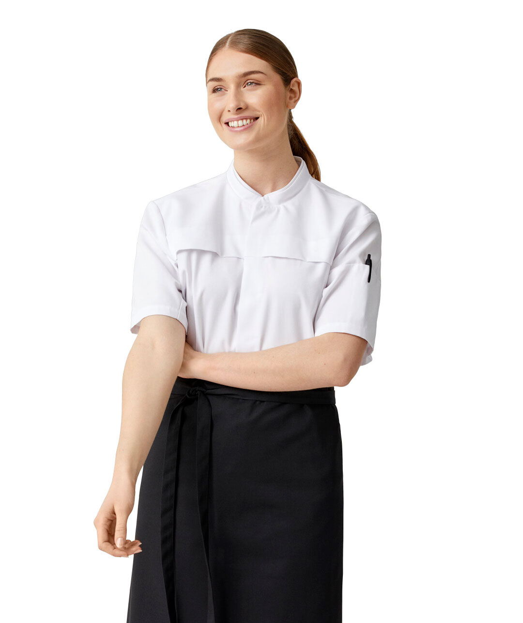 Kentaur Tencel Gourmet kortermet kokke-/servit&oslash;rjakke, Hvit