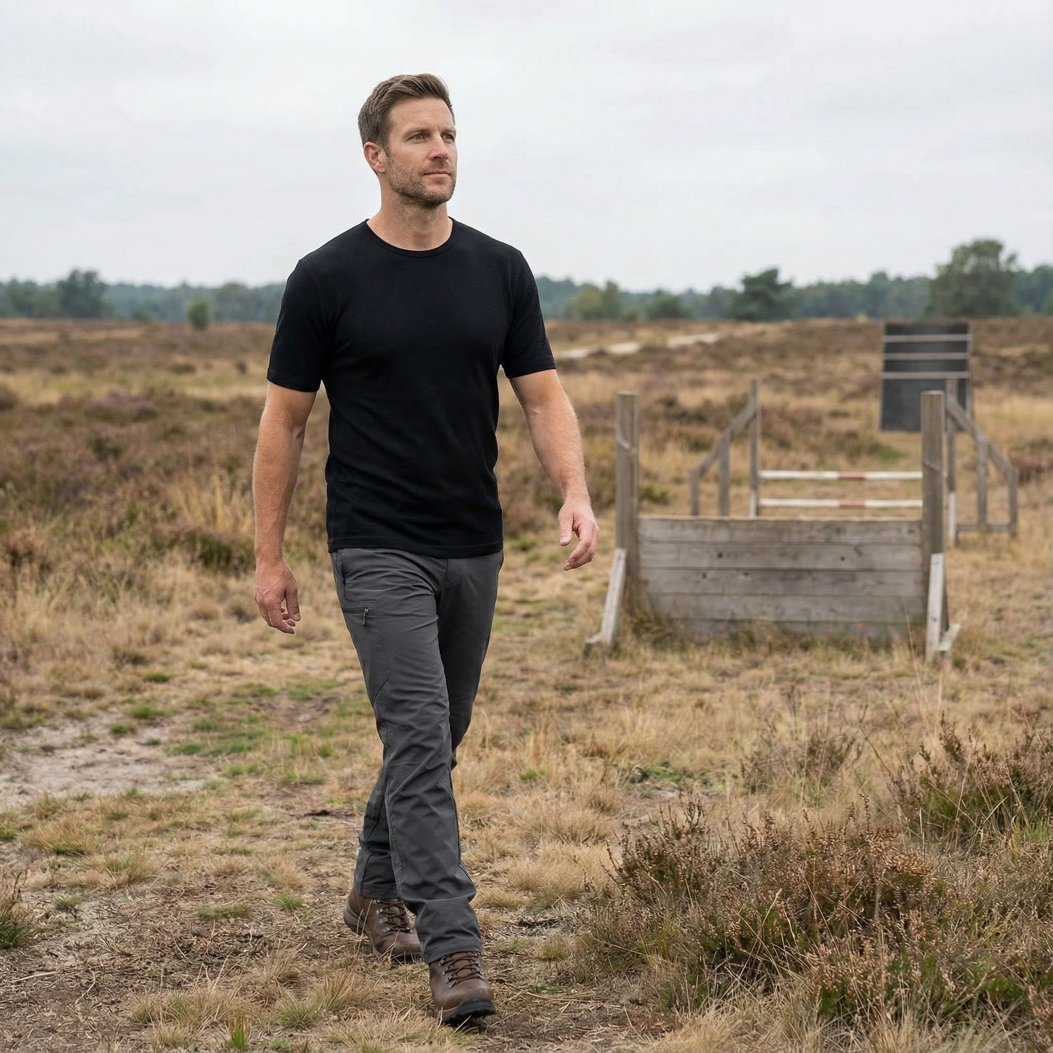 Westborn T-shirt med merinould, Black