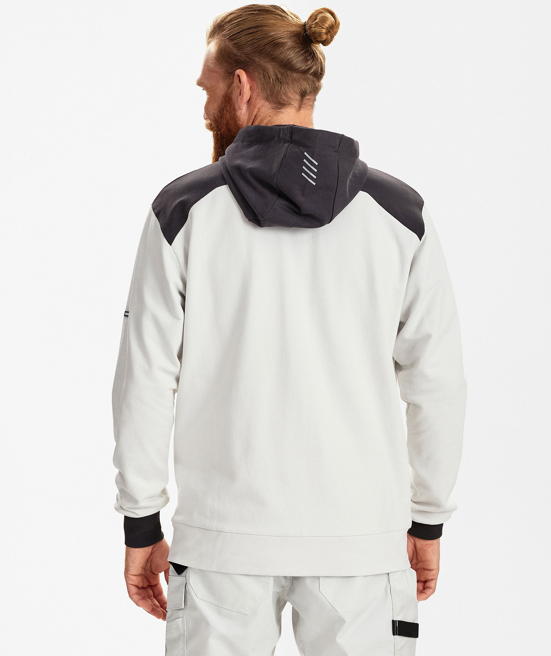 Engel Entire hettegenser med glidel&aring;s, Bone White/Anthracite Grey, large image number 4