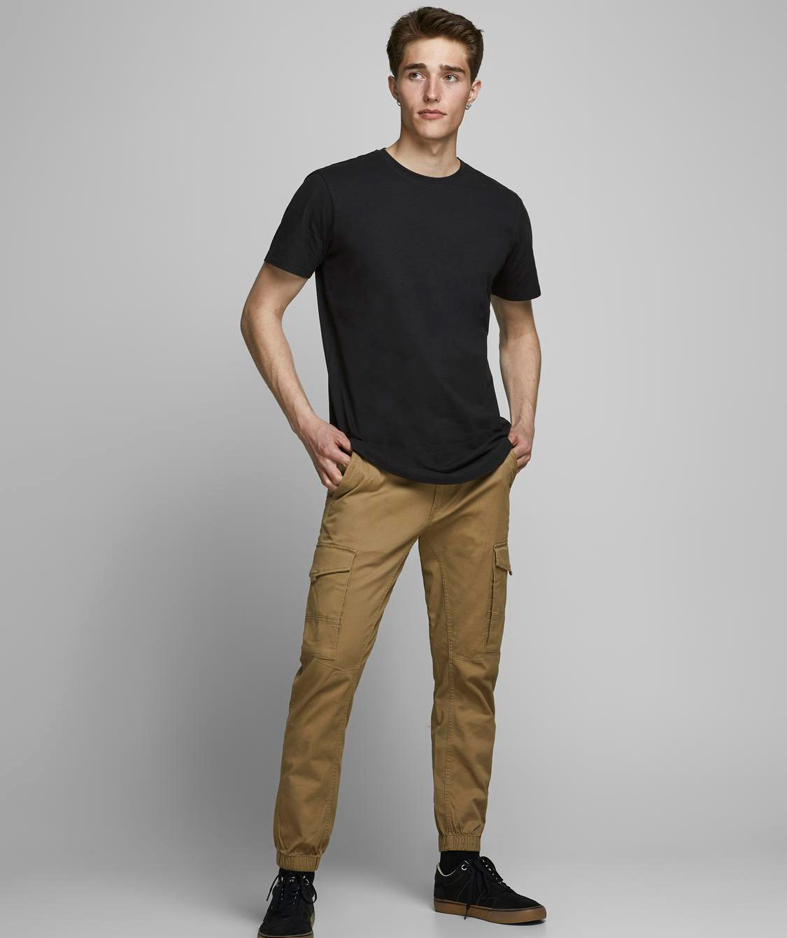 Jack & Jones JACJENS 5-pakk T-skjorte, White/black