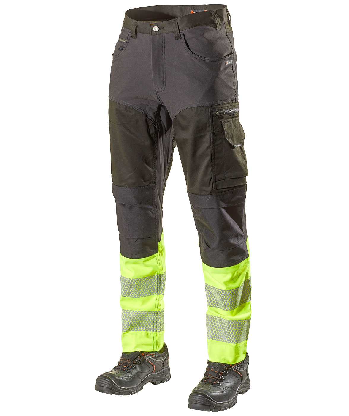 L.Brador arbetsbyxa 1073PB, Svart/Varselgul