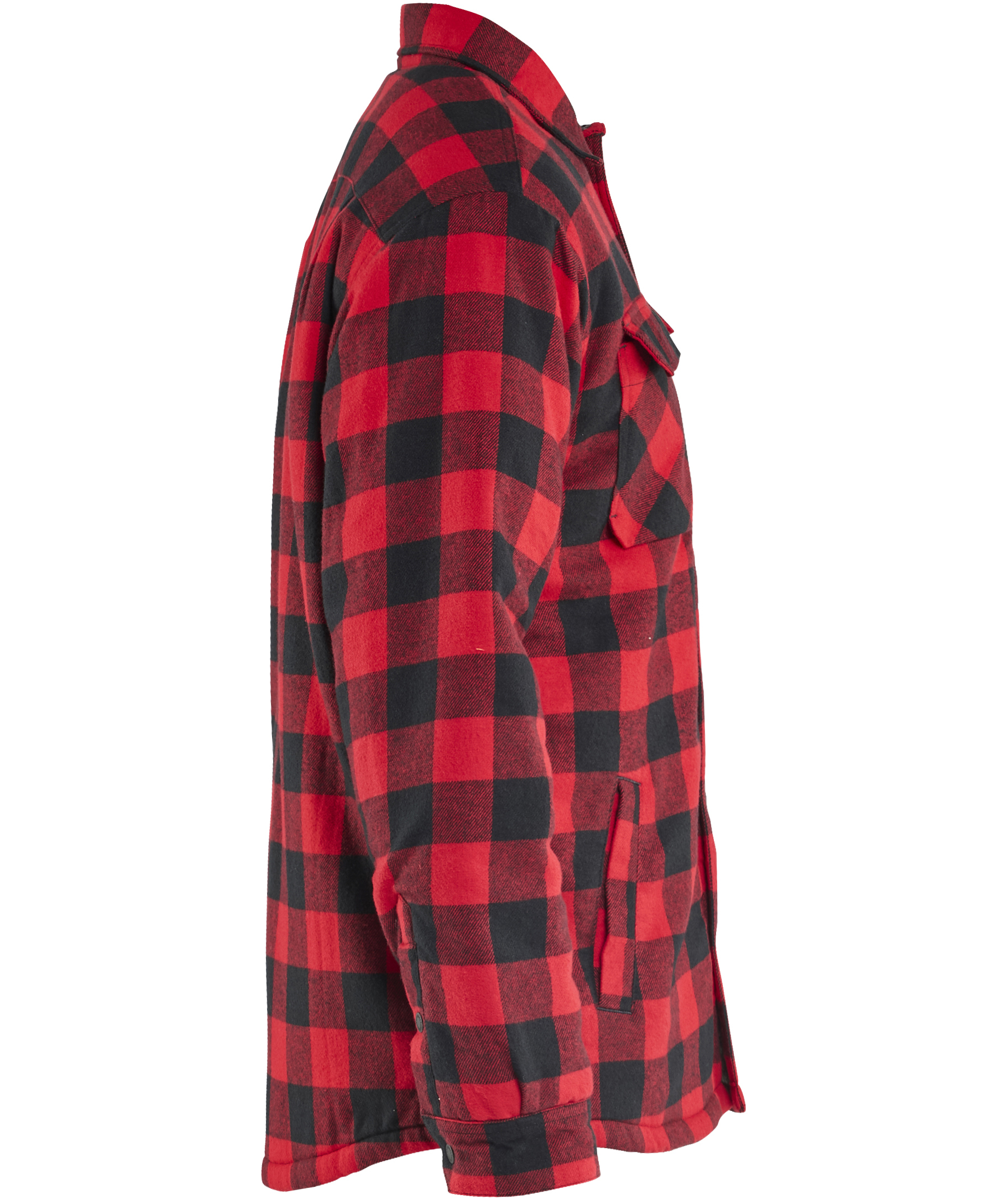 Bl&aring;kl&auml;der flannel skjortejakke, R&oslash;d/Sort, large image number 2