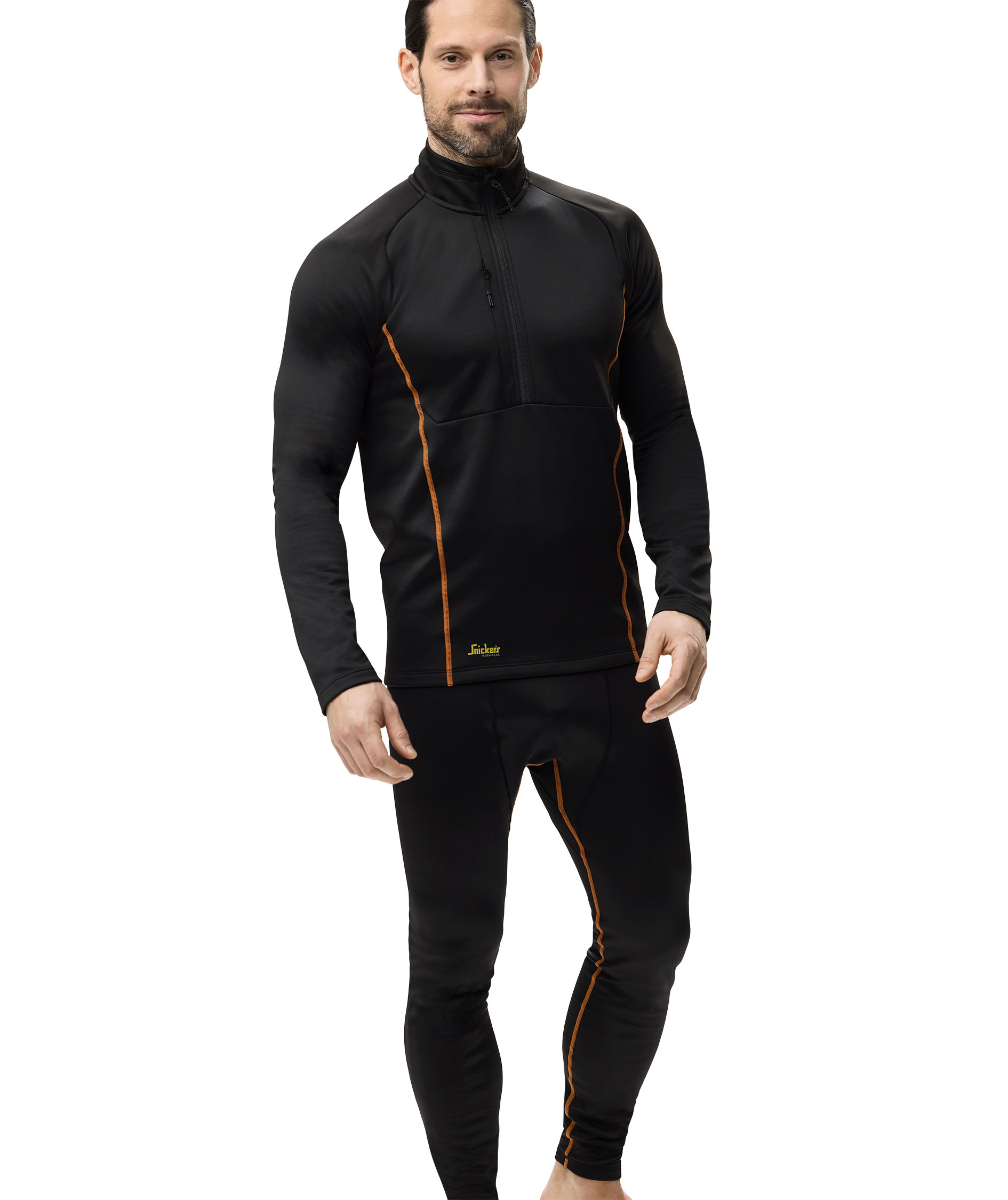 Snickers lang&aelig;rmet thermal crewneck with wool, Black, large image number 6