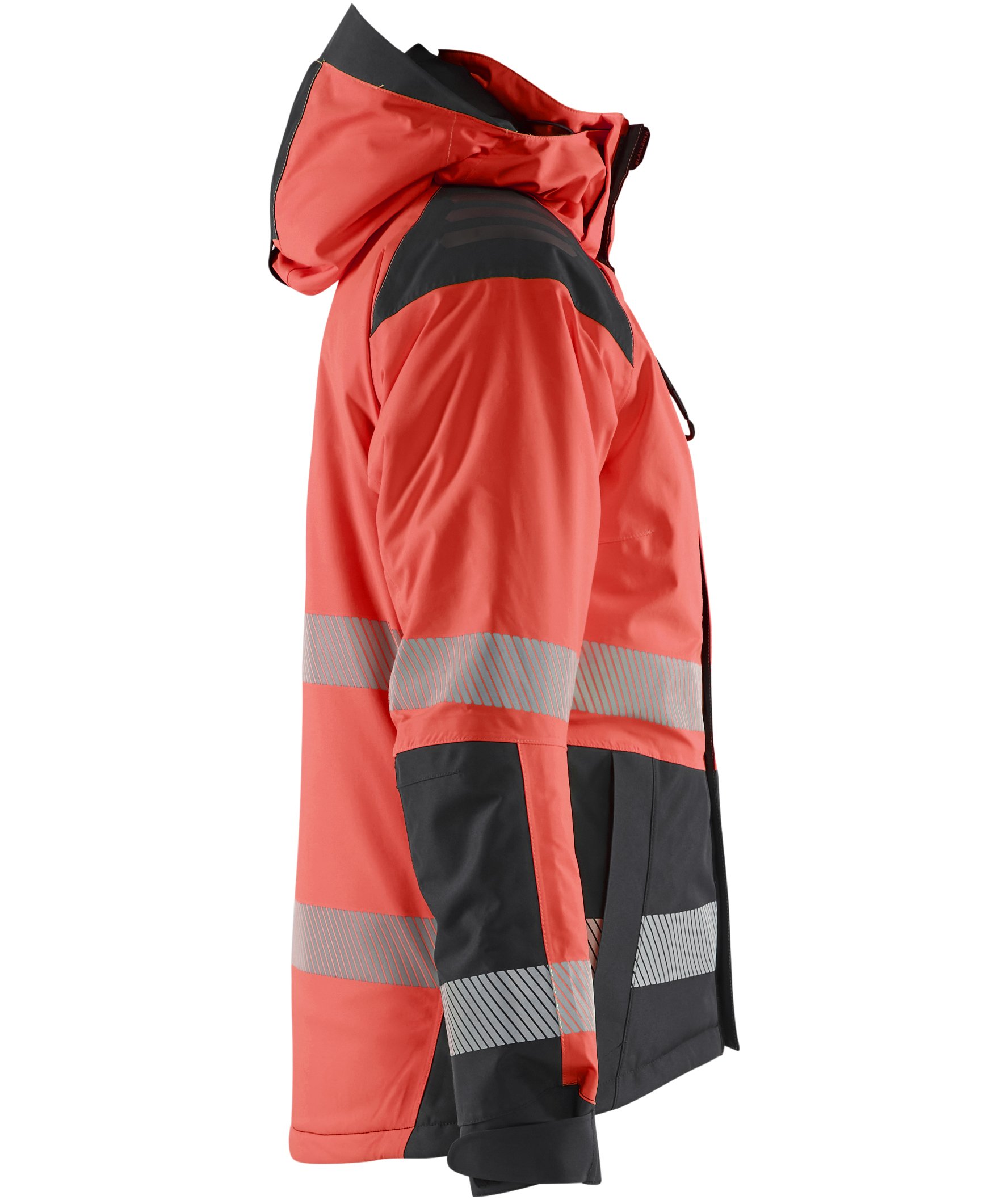 Bl&aring;kl&auml;der vinterjacka dam, Varsel r&ouml;d/svart, large image number 3