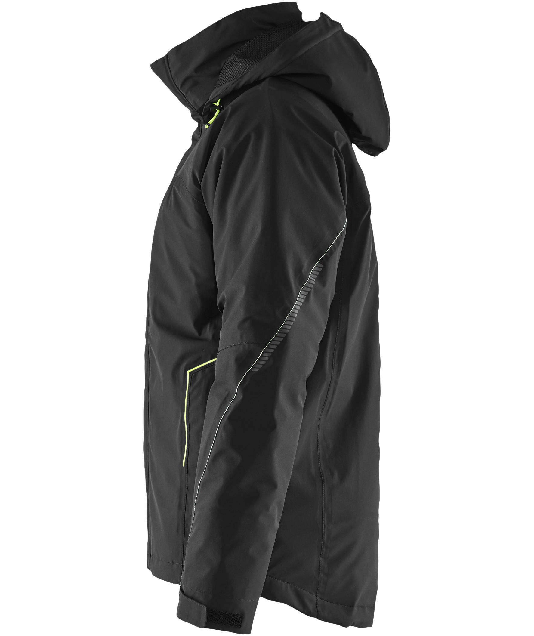 Bl&aring;kl&auml;der letforet damejakke full stretch, Sort/Hi-Vis Gul, large image number 4