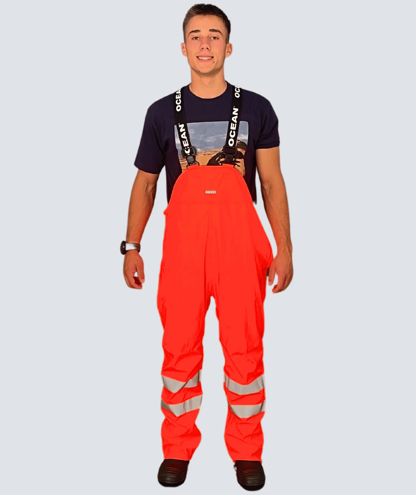 Ocean Beacon Comfort regnoveralls, Hi-vis Orange, large image number 1