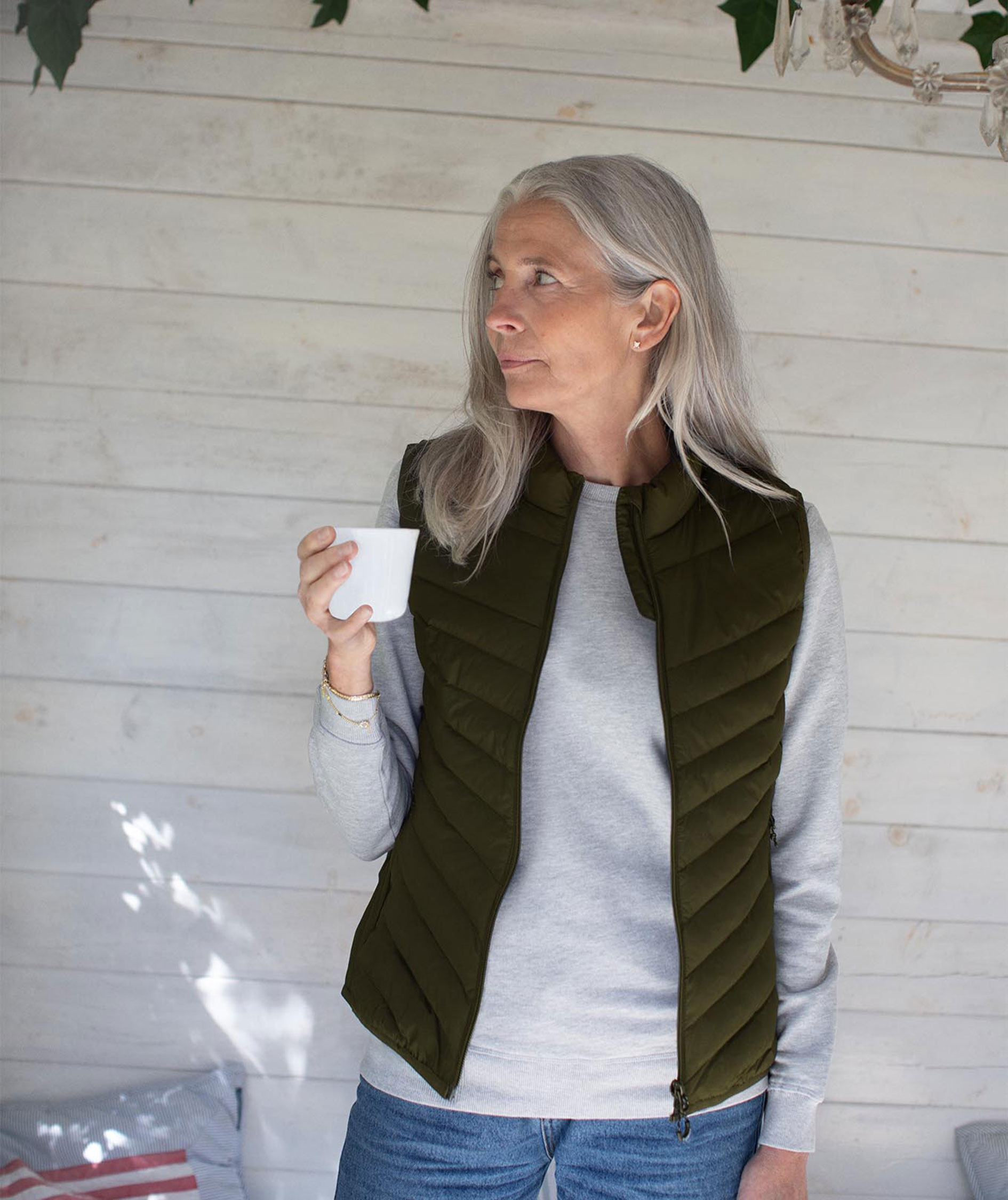 ID Stretch vadderad v&auml;st dam, Olivgr&ouml;n