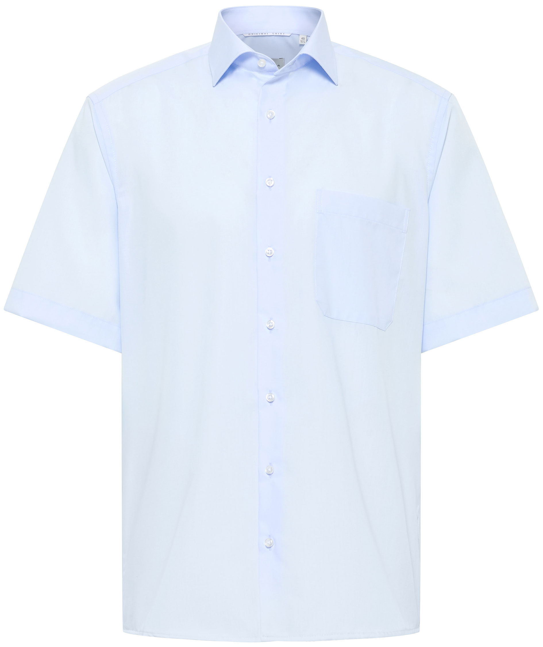 Eterna Uni Comfort fit kort&auml;rmad Poplin skjorta, Ljus Bl&aring;