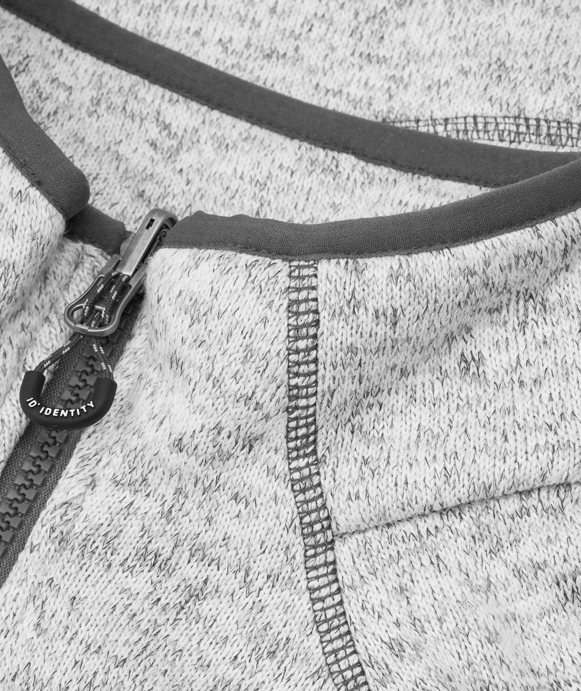 ID Zip'n'mix Melange women's knitted fleece cadigan, Grey Melange, large image number 3