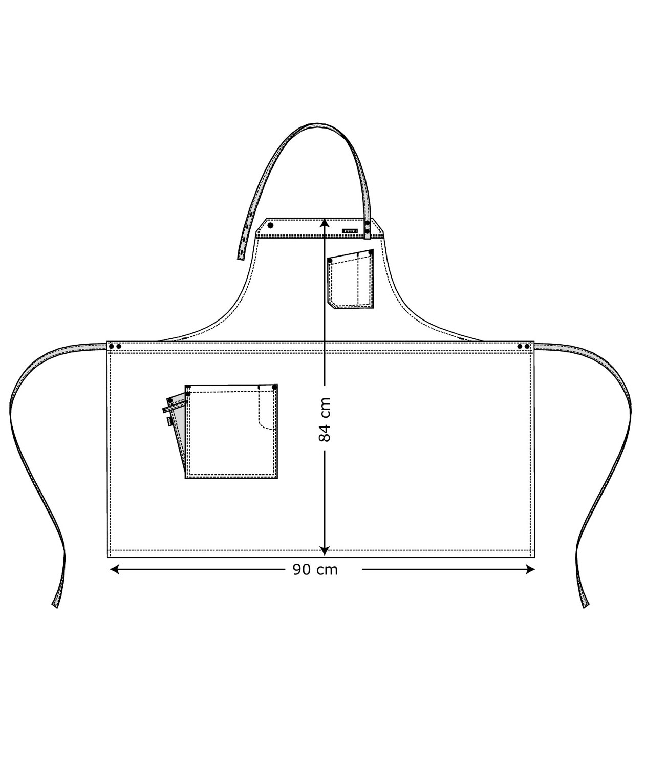 Kentaur Raw bib apron with pockets, Black/Grey, Black/Grey, large image number 2