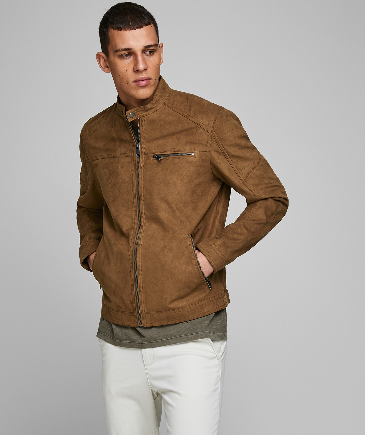 Jack & Jones JJEROCKY mockaimitation jacka, Cognac