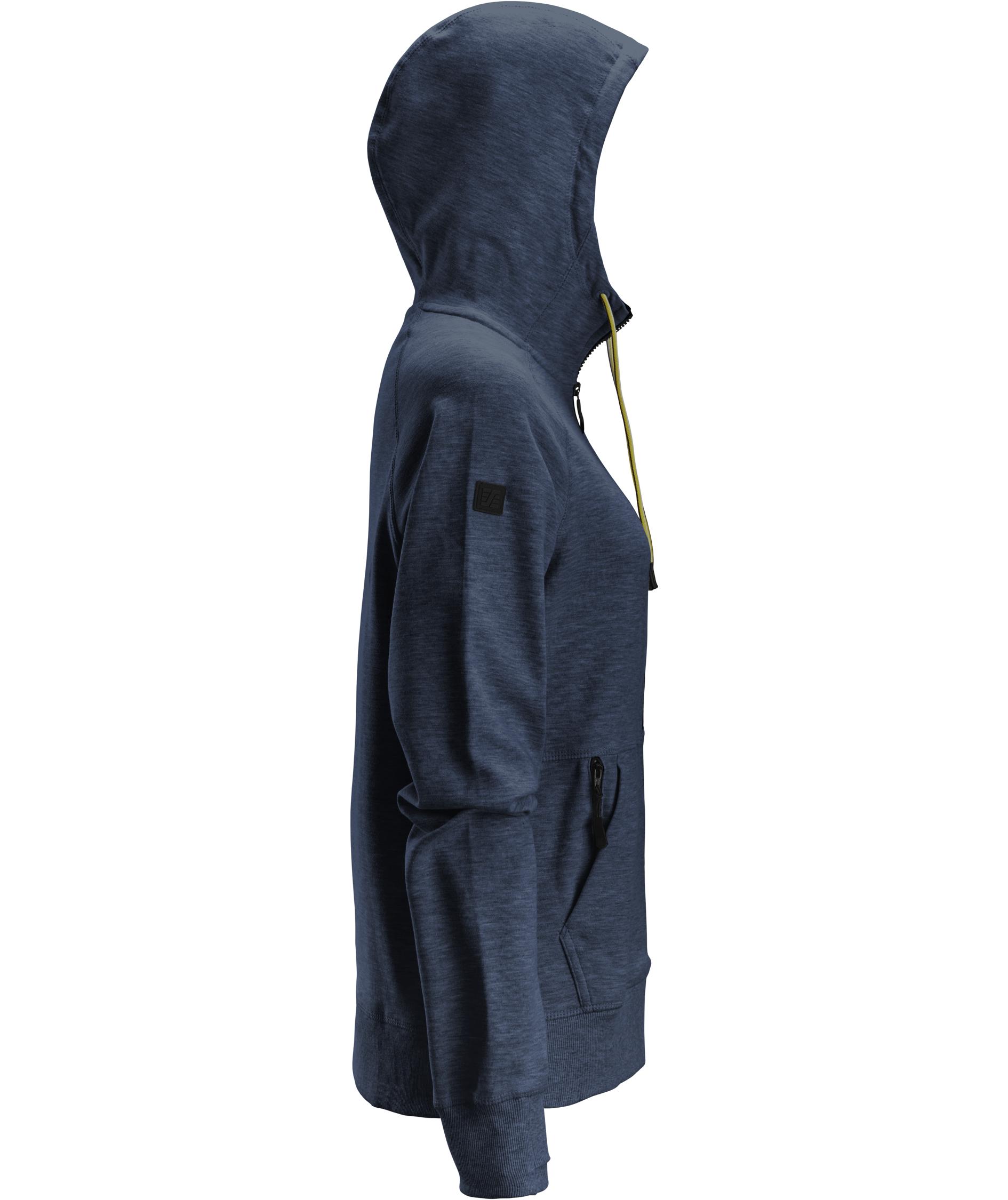 Snickers Logo dame hettegenser med glidel&aring;s 2877, Dark Navy Melange, large image number 2