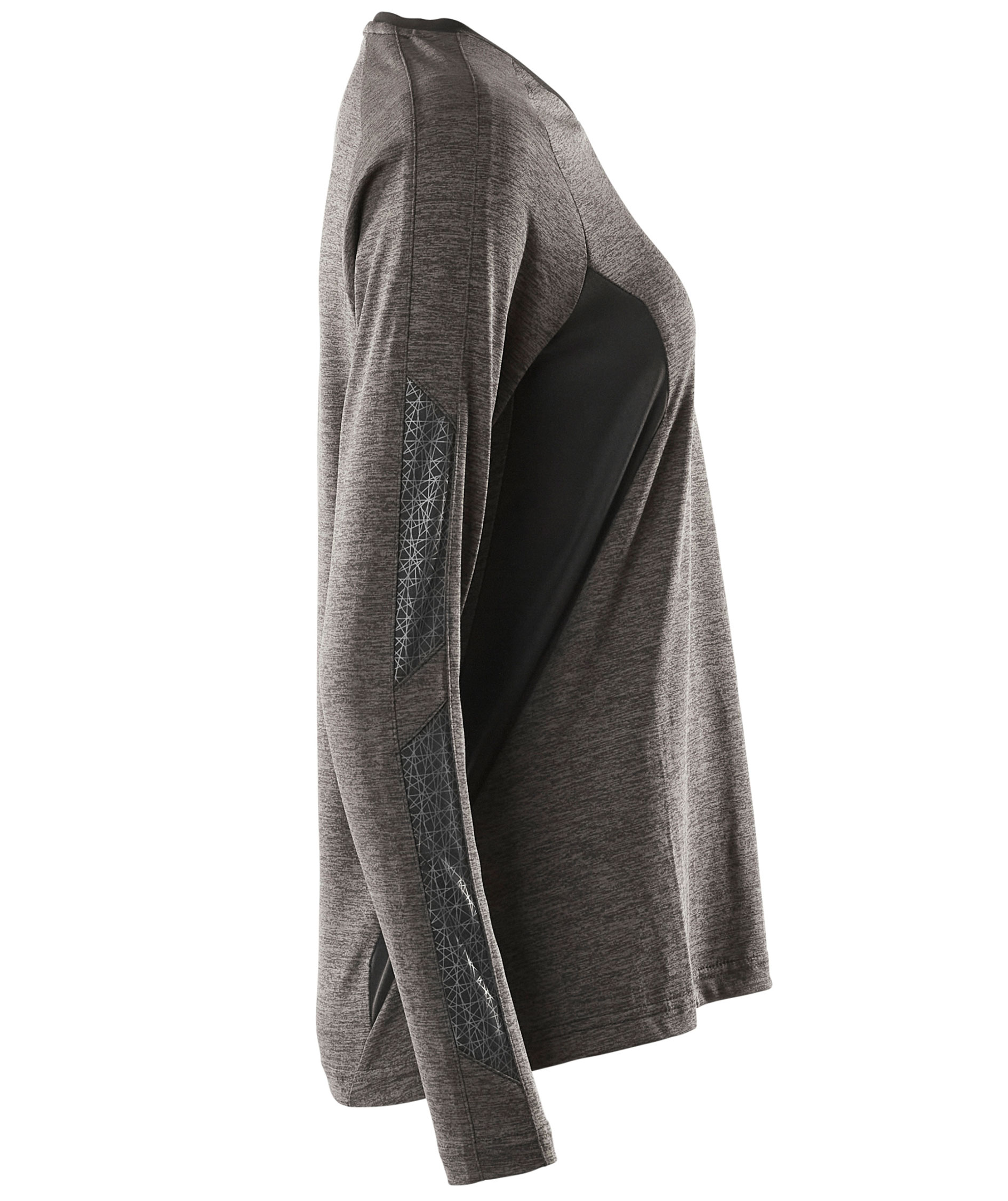 Mascot Accelerate Coolmax langermet dame T-skjorte, M&oslash;rk Antrasitt/Svart, large image number 2