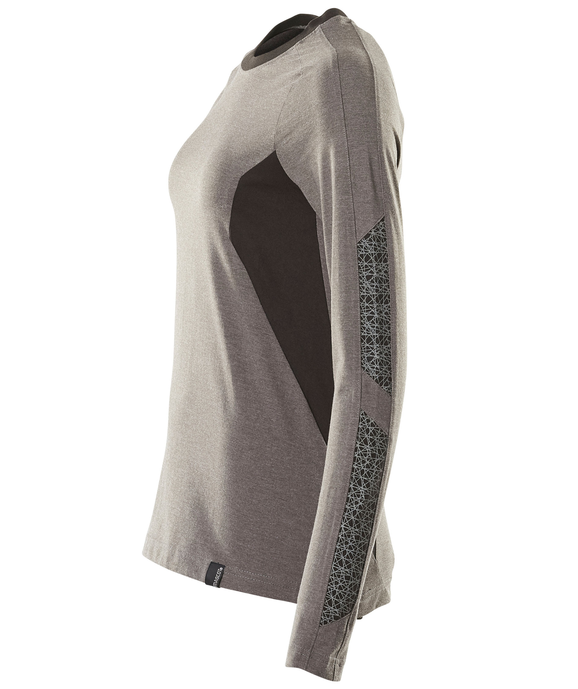 Mascot Accelerate lang&aelig;rmet dame T-shirt, M&oslash;rk Antracit/Sort, large image number 3