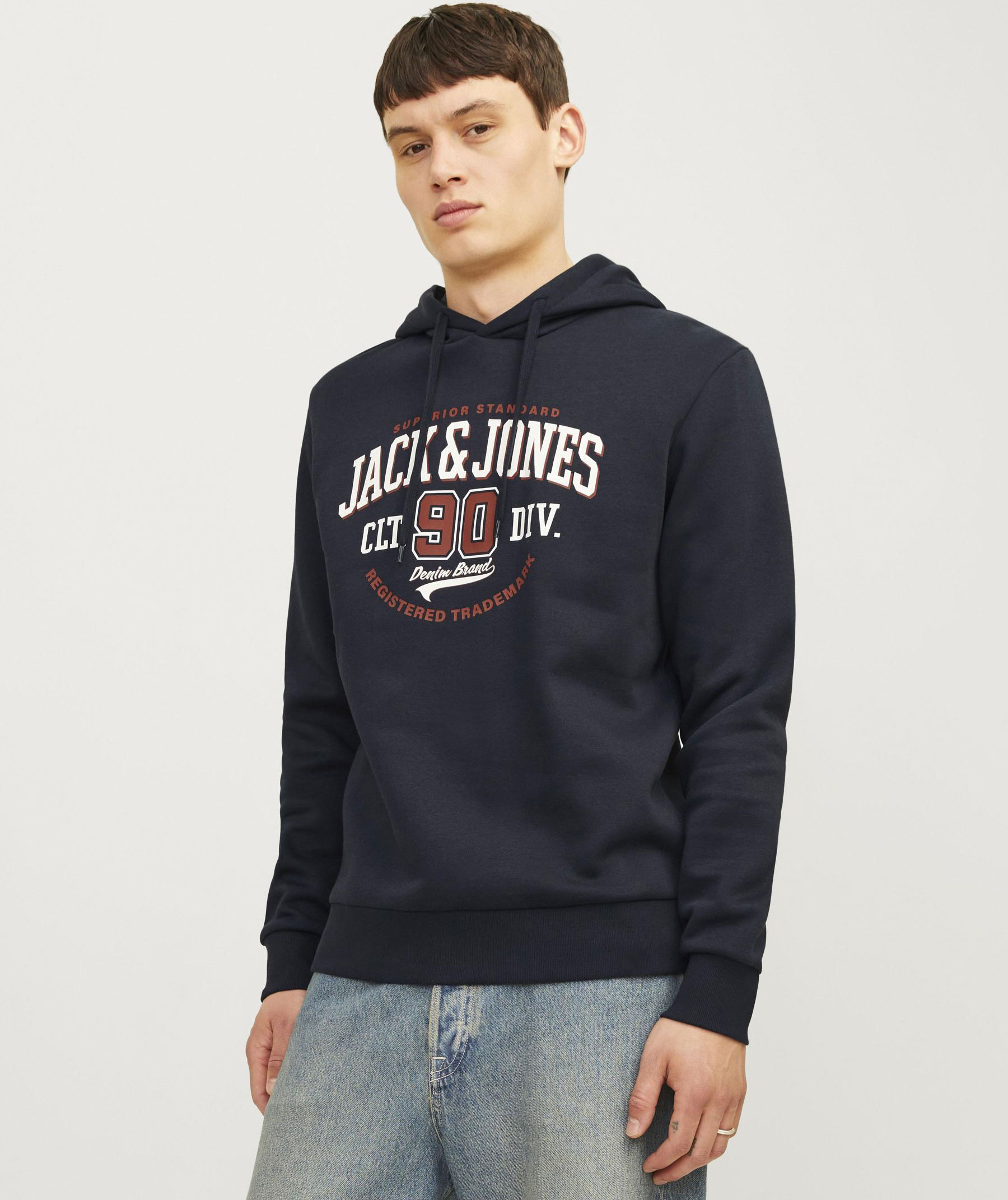 Jack & Jones JJELOGO hoodie, Dark navy
