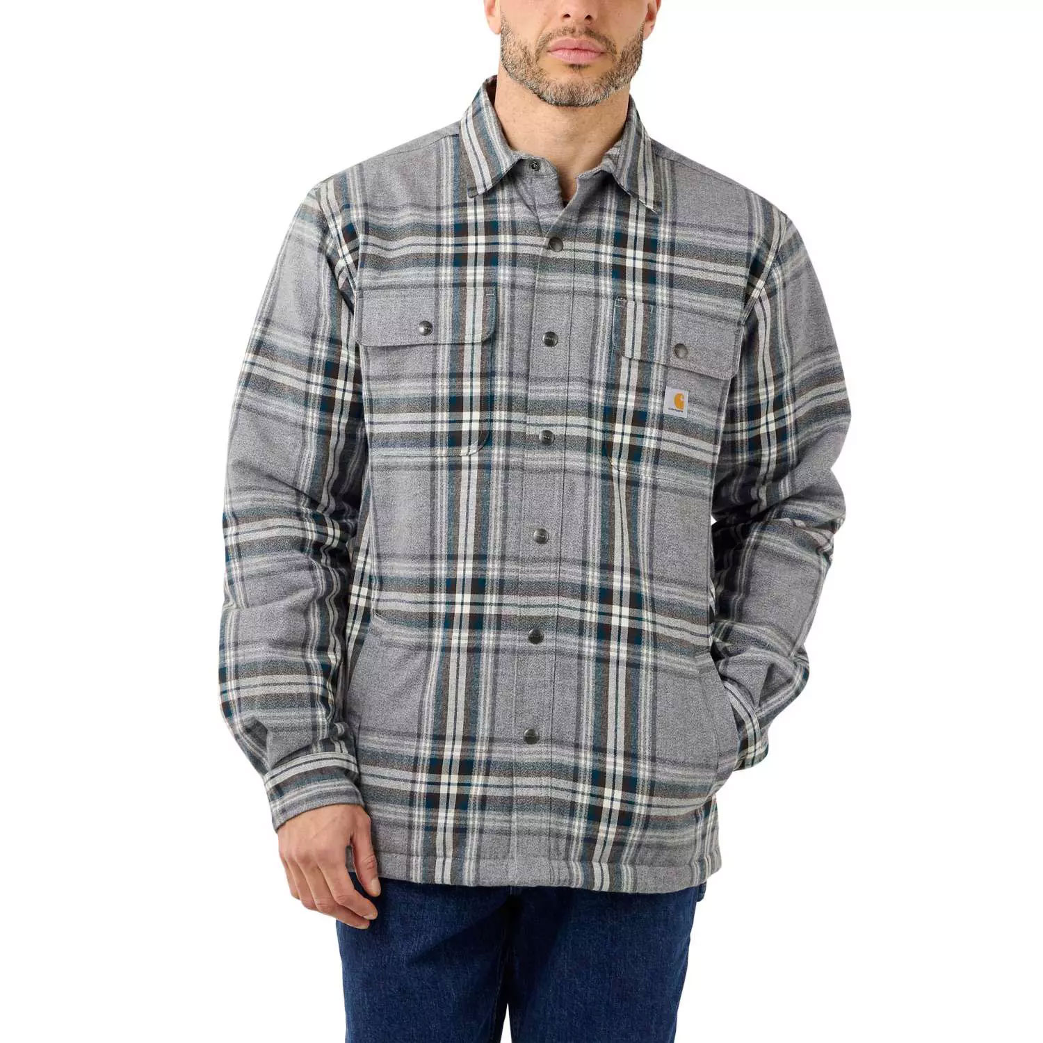 Carhartt sherpa fodrad skjortjacka, Asphalt