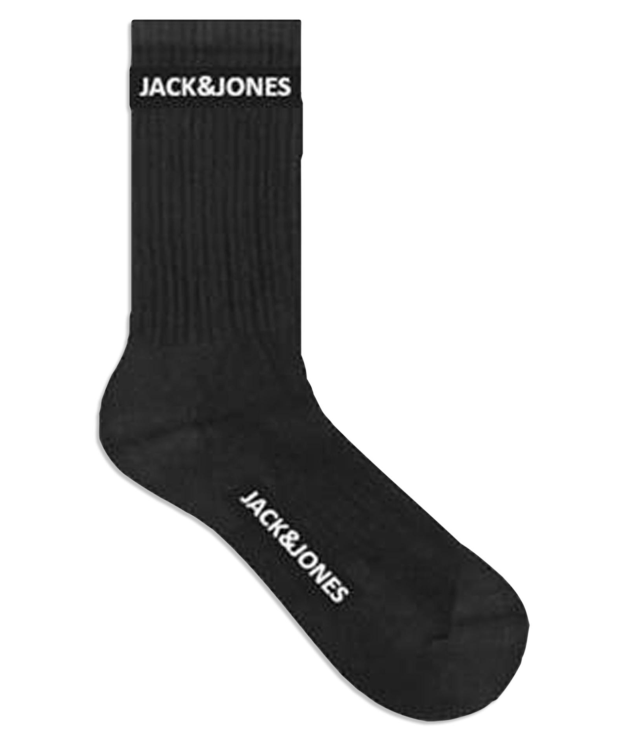 Jack & Jones JACBASIC 5-pack logo tennisstr&oslash;mper, Svart, Svart, large image number 1