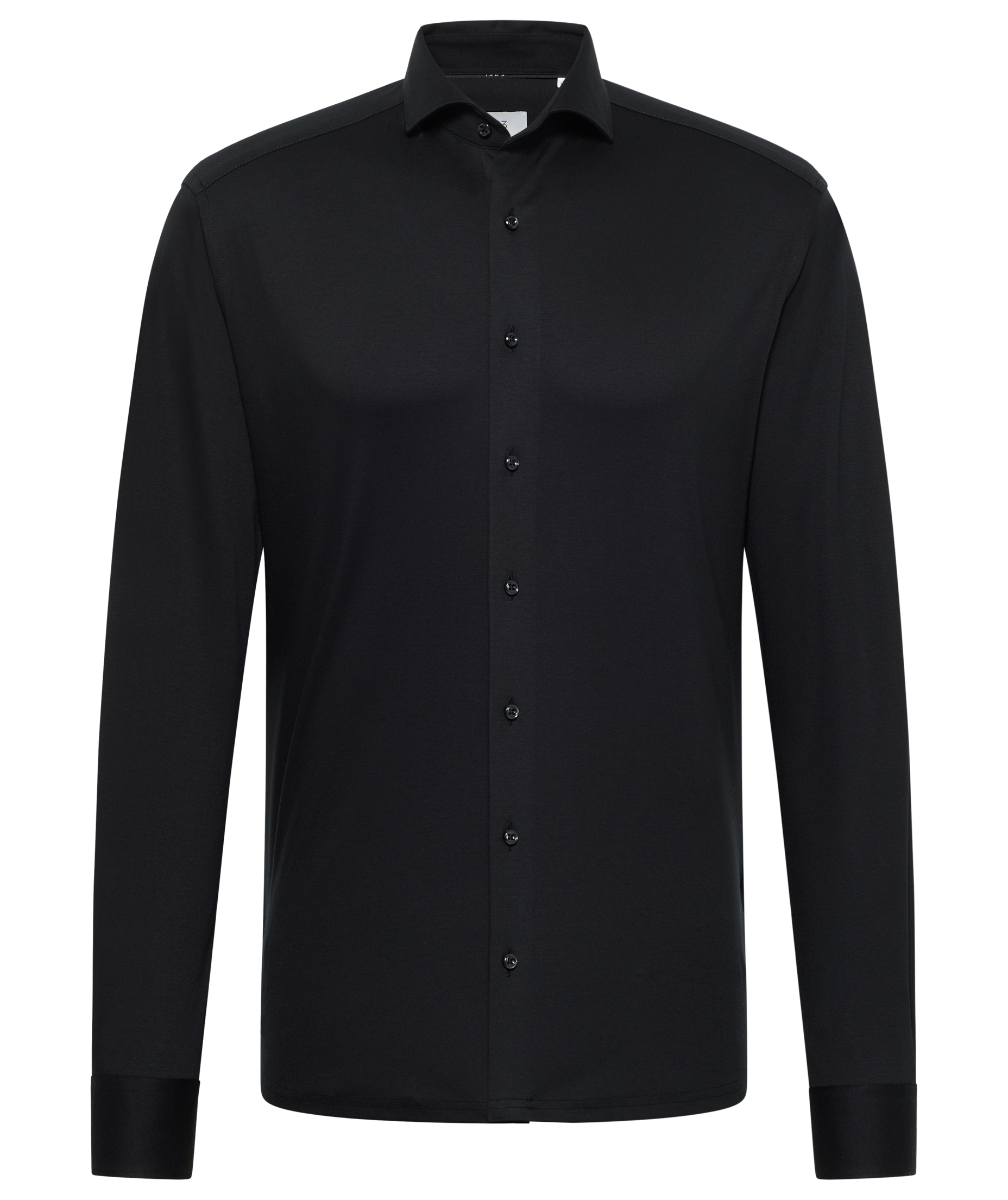 Eterna Soft Tailoring Jersey Modern fit Hemd, Black, Black, swatch