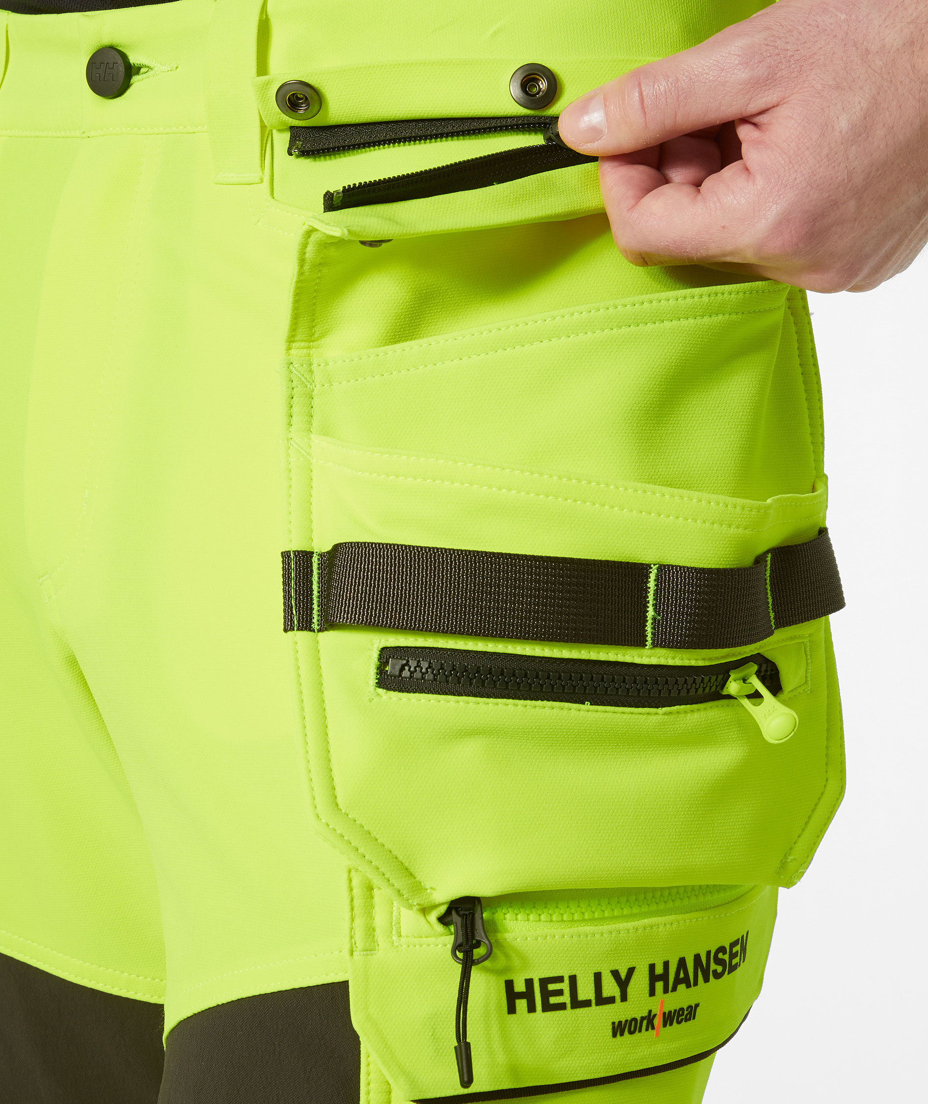 Helly Hansen ICU BRZ Handwerkerhose full stretch, Hi-vis Gelb/Ebony, large image number 4