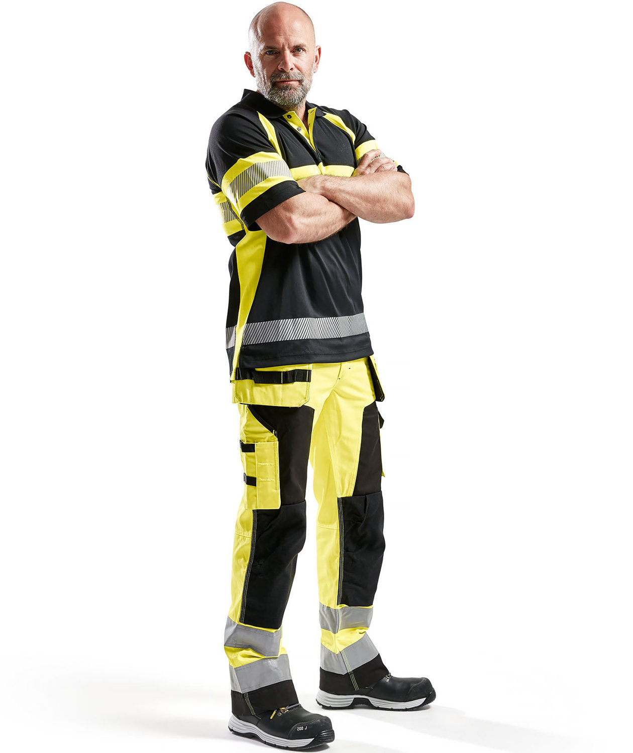 Bl&aring;kl&auml;der polo, Sort/Hi-Vis Gul, large image number 1