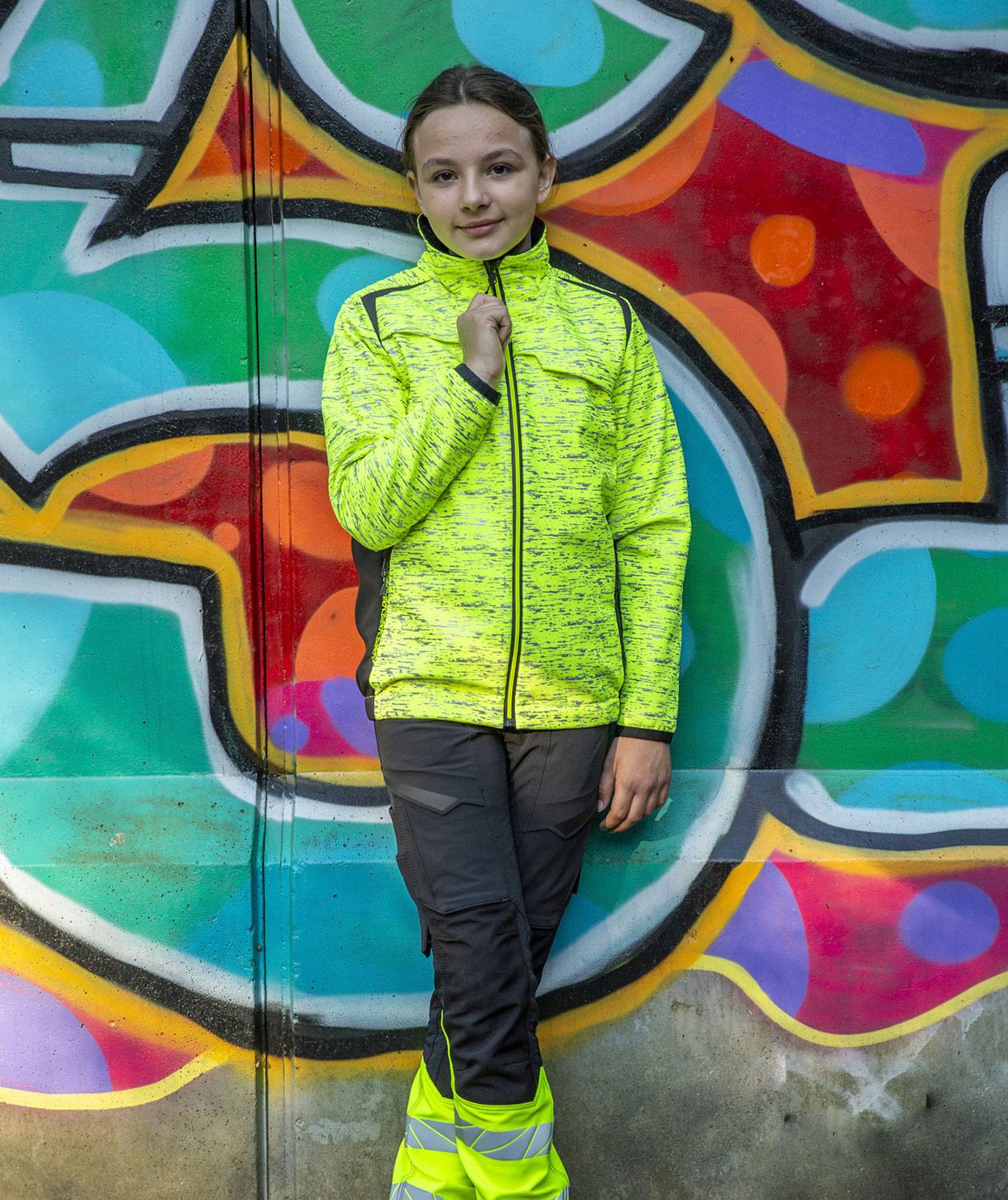 Mascot Accelerate Safe softshelljacka till barn, Varsel Gul/Svart