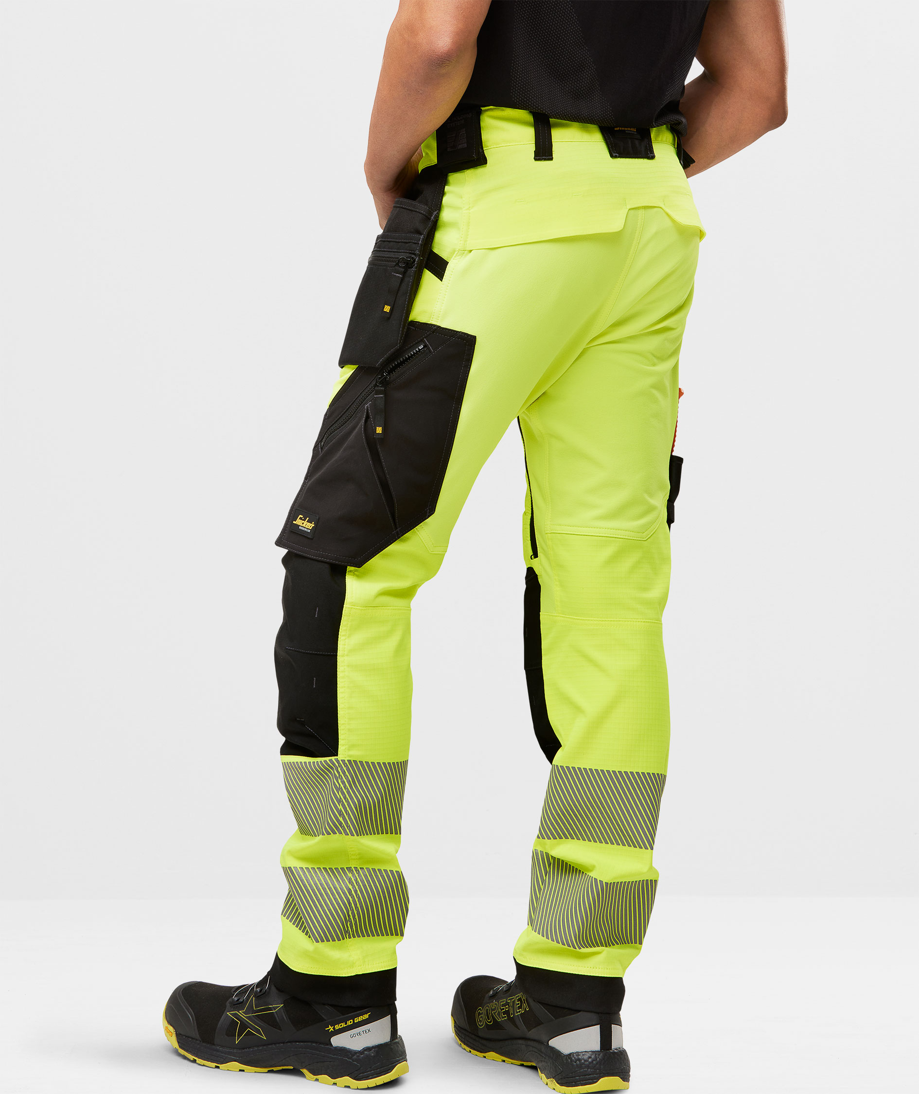 Snickers h&aring;ndverksbukse 6943, Hi-vis Gul/Svart, large image number 6