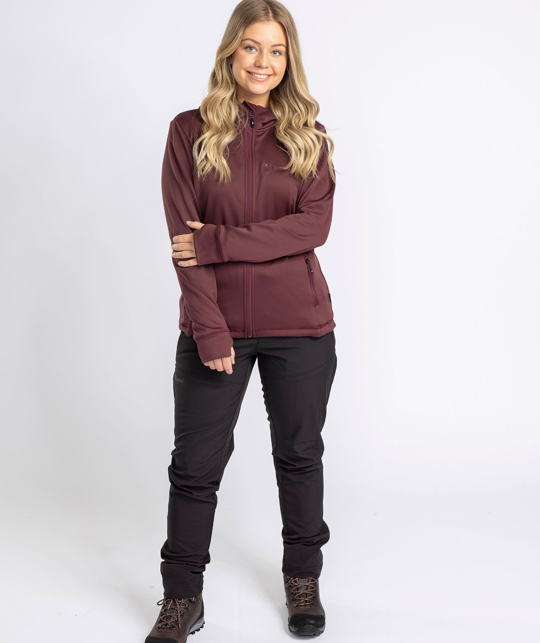 Pinewood Finnveden dame fleecejakke, Earth Plum, large image number 7