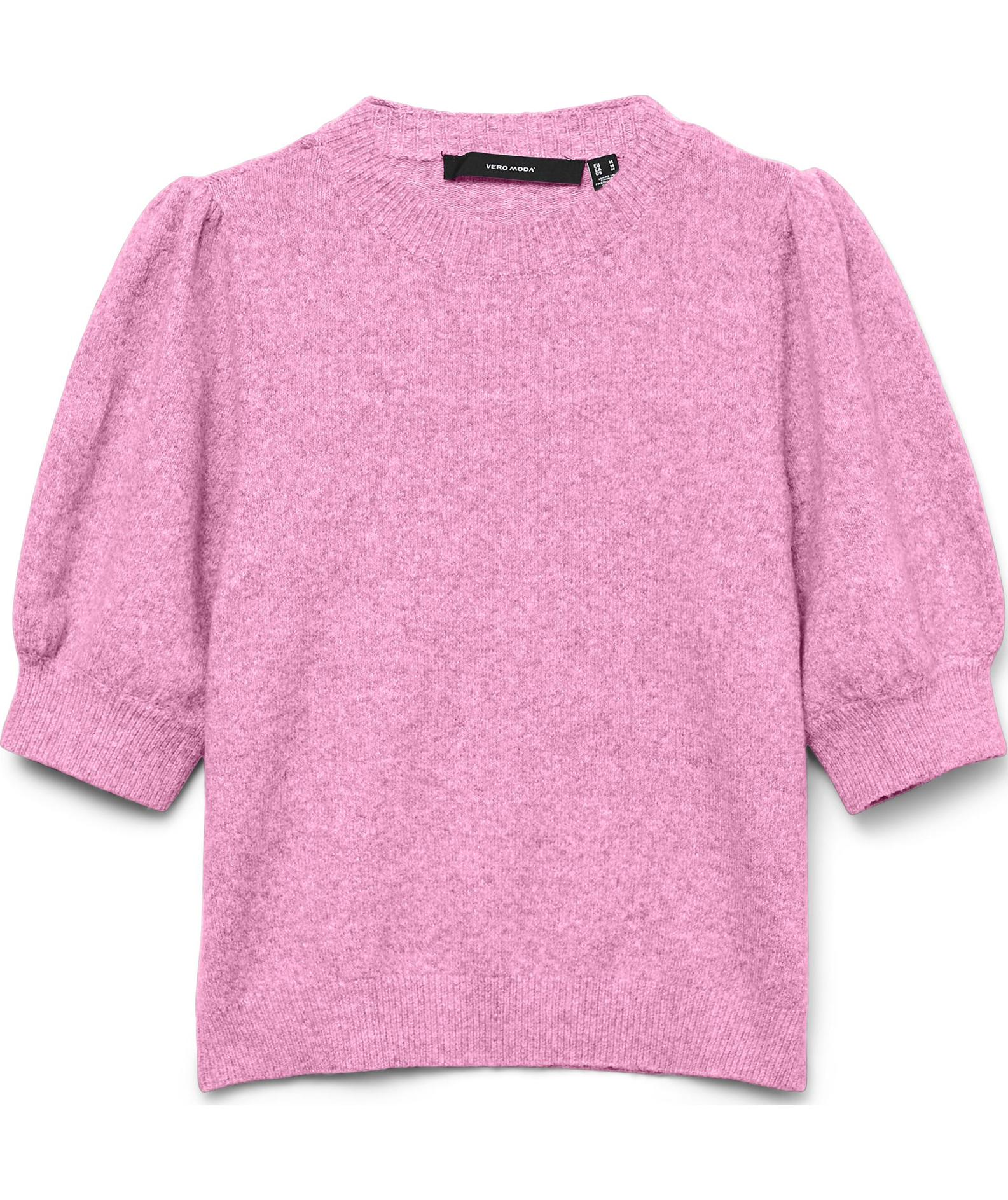 Vero Moda VMDOFFY kort&auml;rmad stickad tr&ouml;ja dam, Bonbon Melange