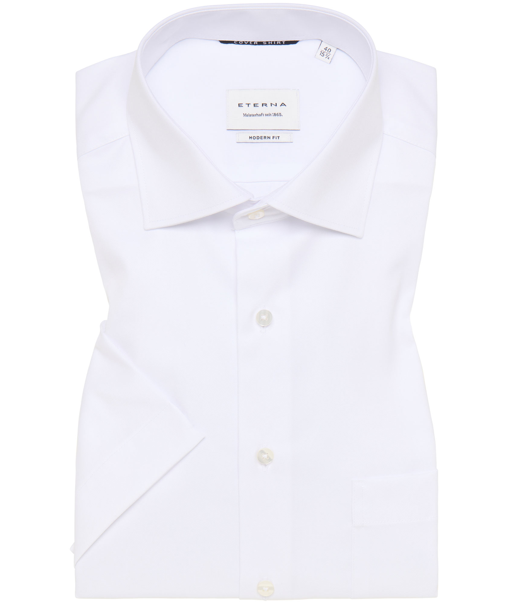 Eterna Cover Modern fit kort&aelig;rmet skjorte, White , large image number 4