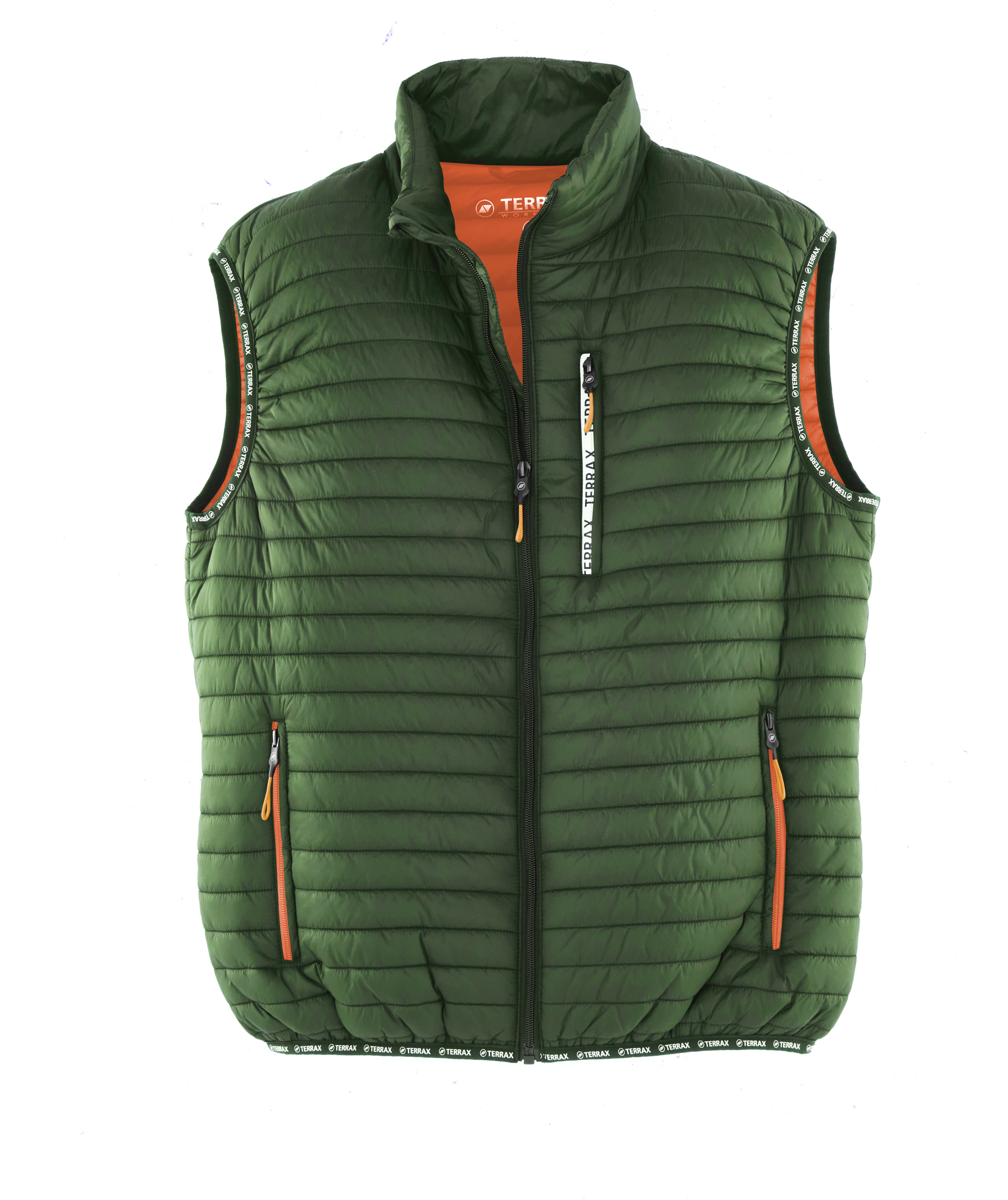 Terrax vattert vest, Forest Green/Orange