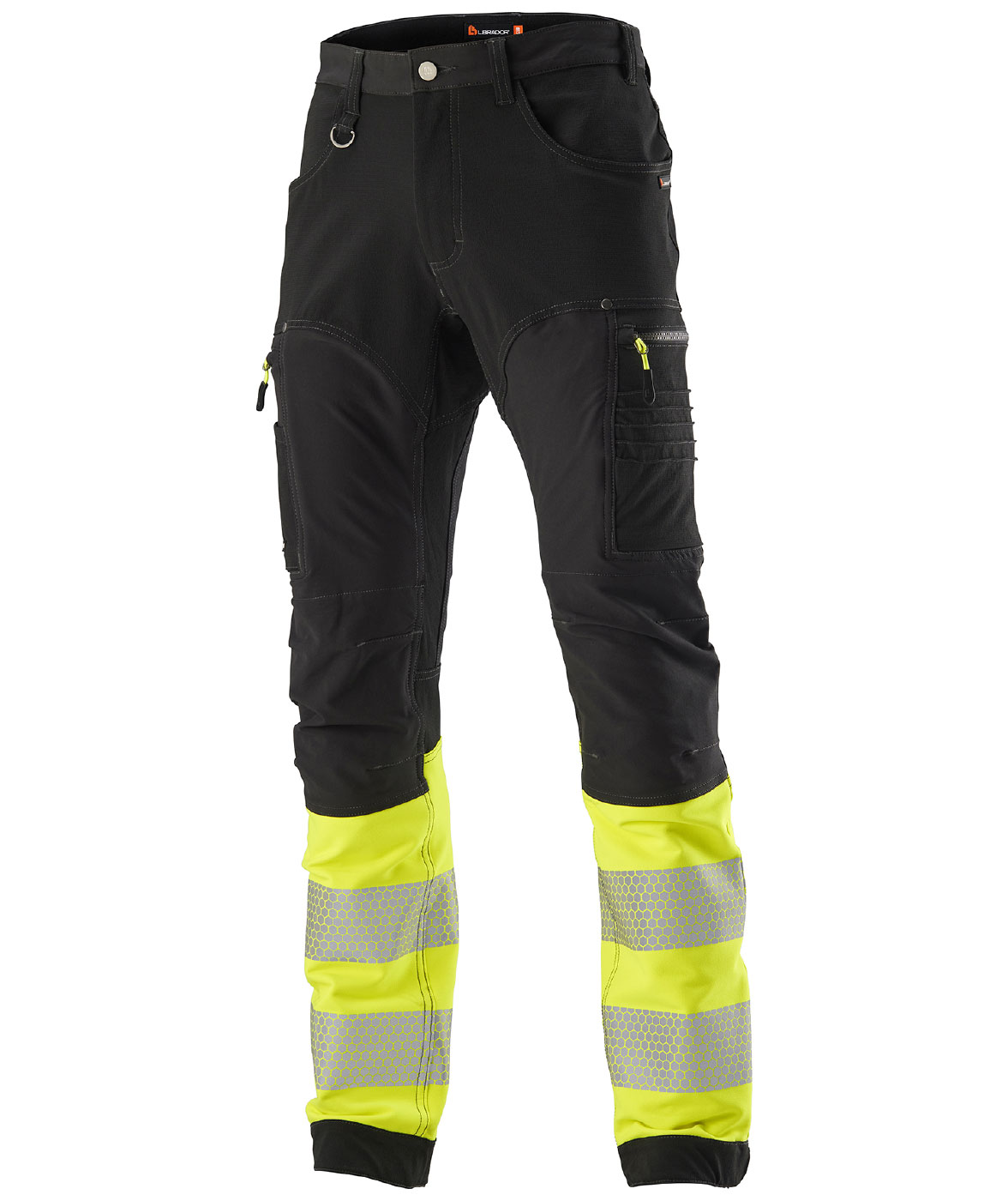 L.Brador&nbsp;Momentum arbetsbyxa 1031P full stretch, Svart/Varselgul
