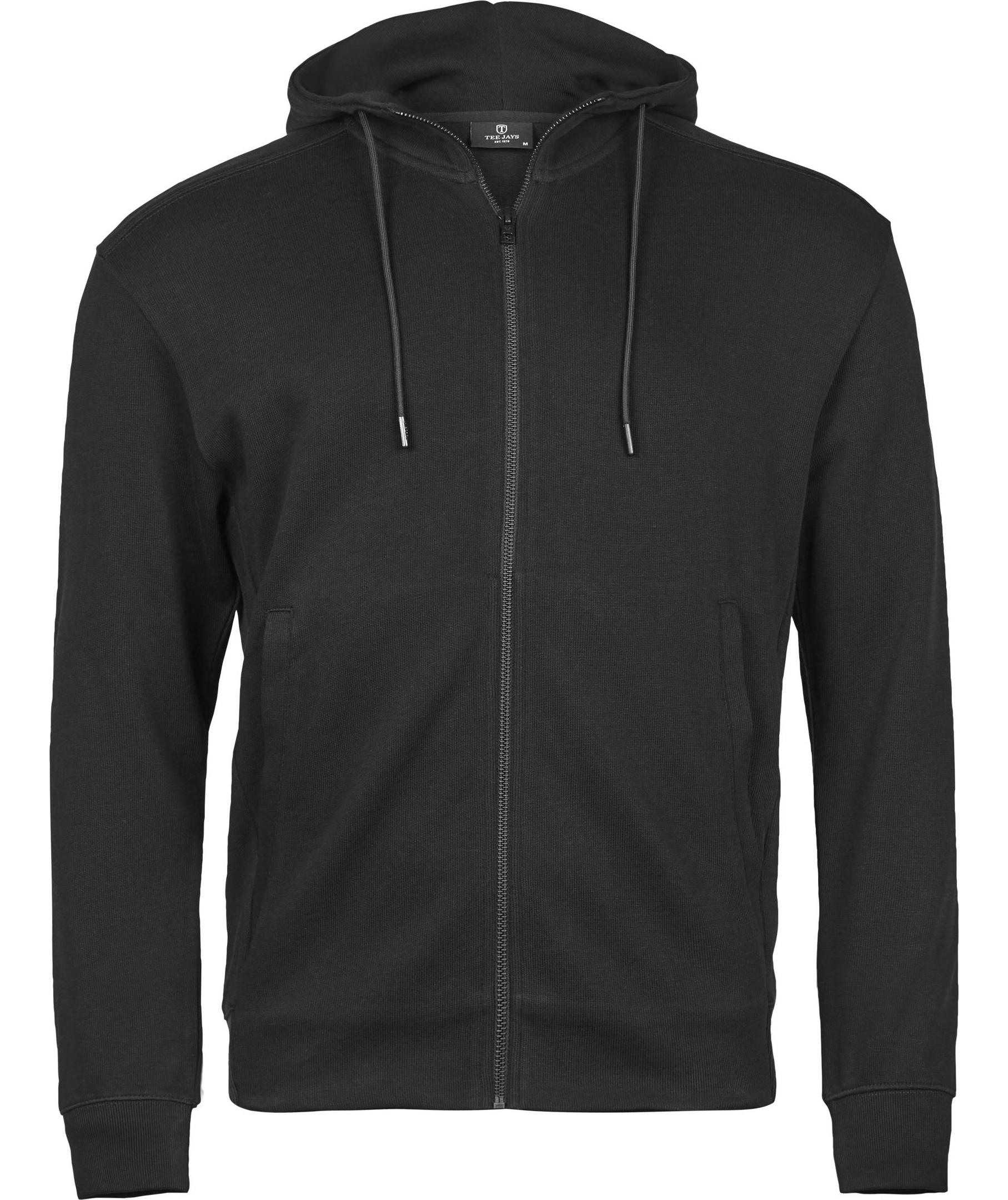 Tee Jays hoodie med dragkedja, Black